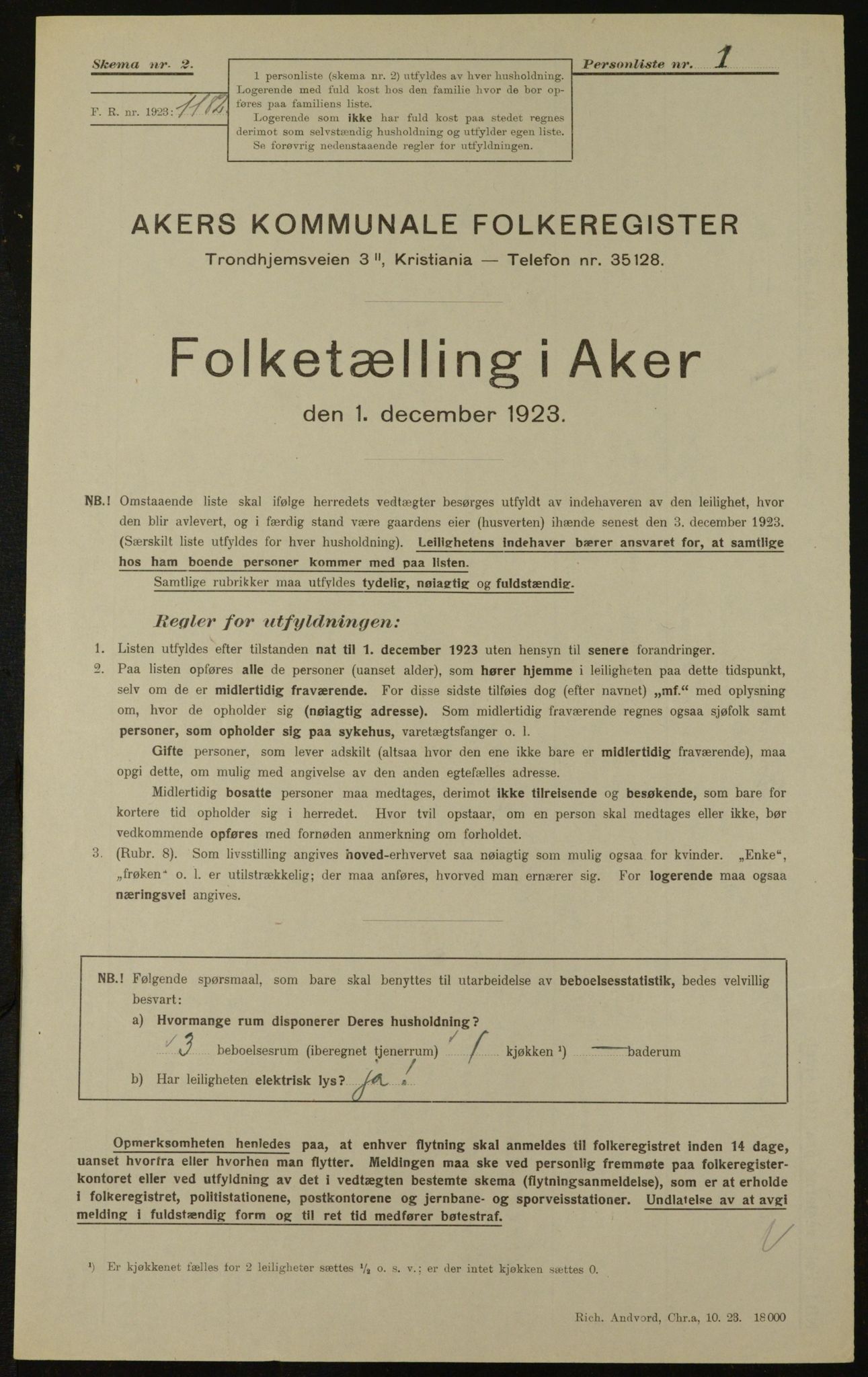 , Municipal Census 1923 for Aker, 1923, p. 29928