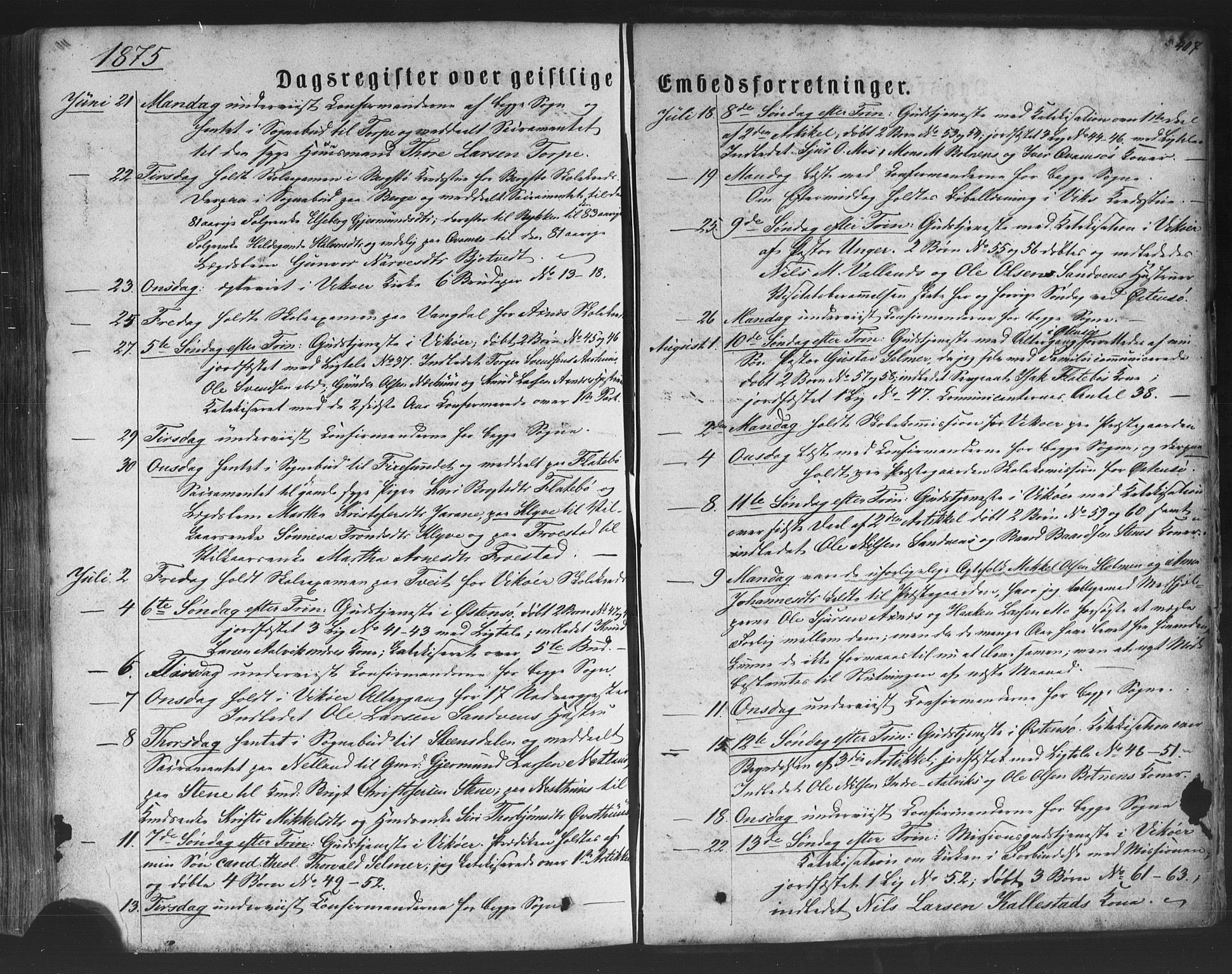 Kvam sokneprestembete, SAB/A-76201/H/Haa: Parish register (official) no. A 9, 1864-1879, p. 407