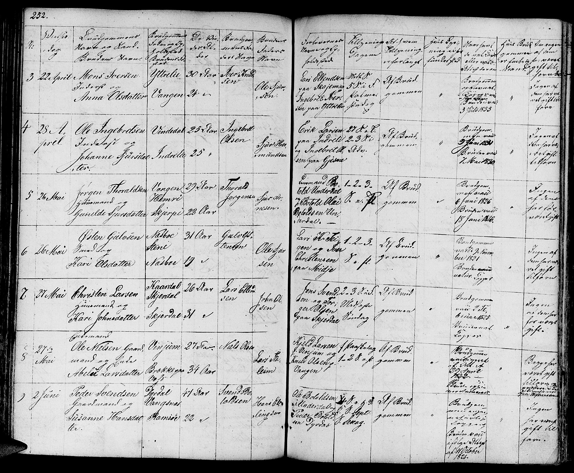 Aurland sokneprestembete, SAB/A-99937/H/Ha/Haa/L0006: Parish register (official) no. A 6, 1821-1859, p. 252