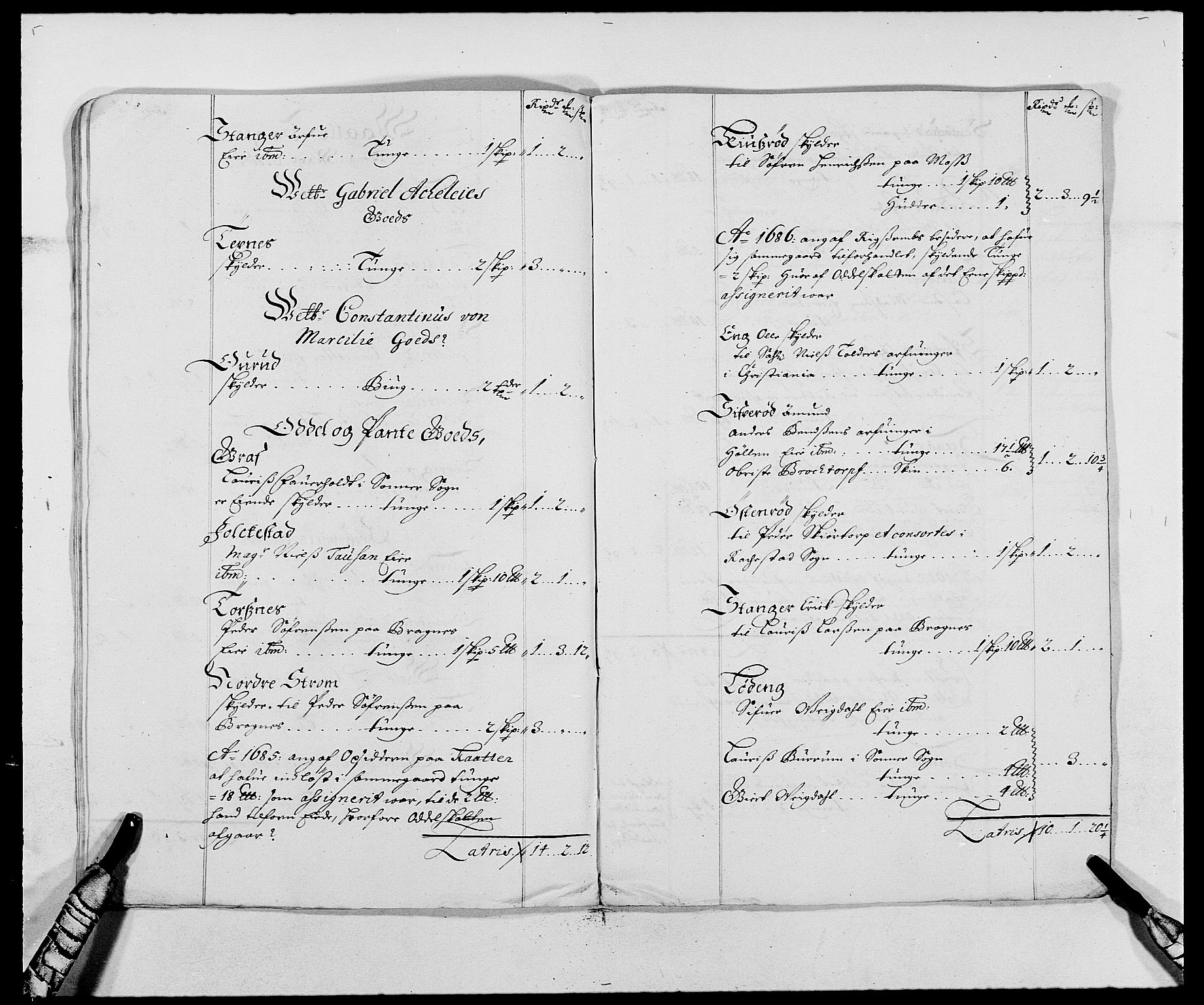 Rentekammeret inntil 1814, Reviderte regnskaper, Fogderegnskap, AV/RA-EA-4092/R02/L0105: Fogderegnskap Moss og Verne kloster, 1685-1687, p. 371