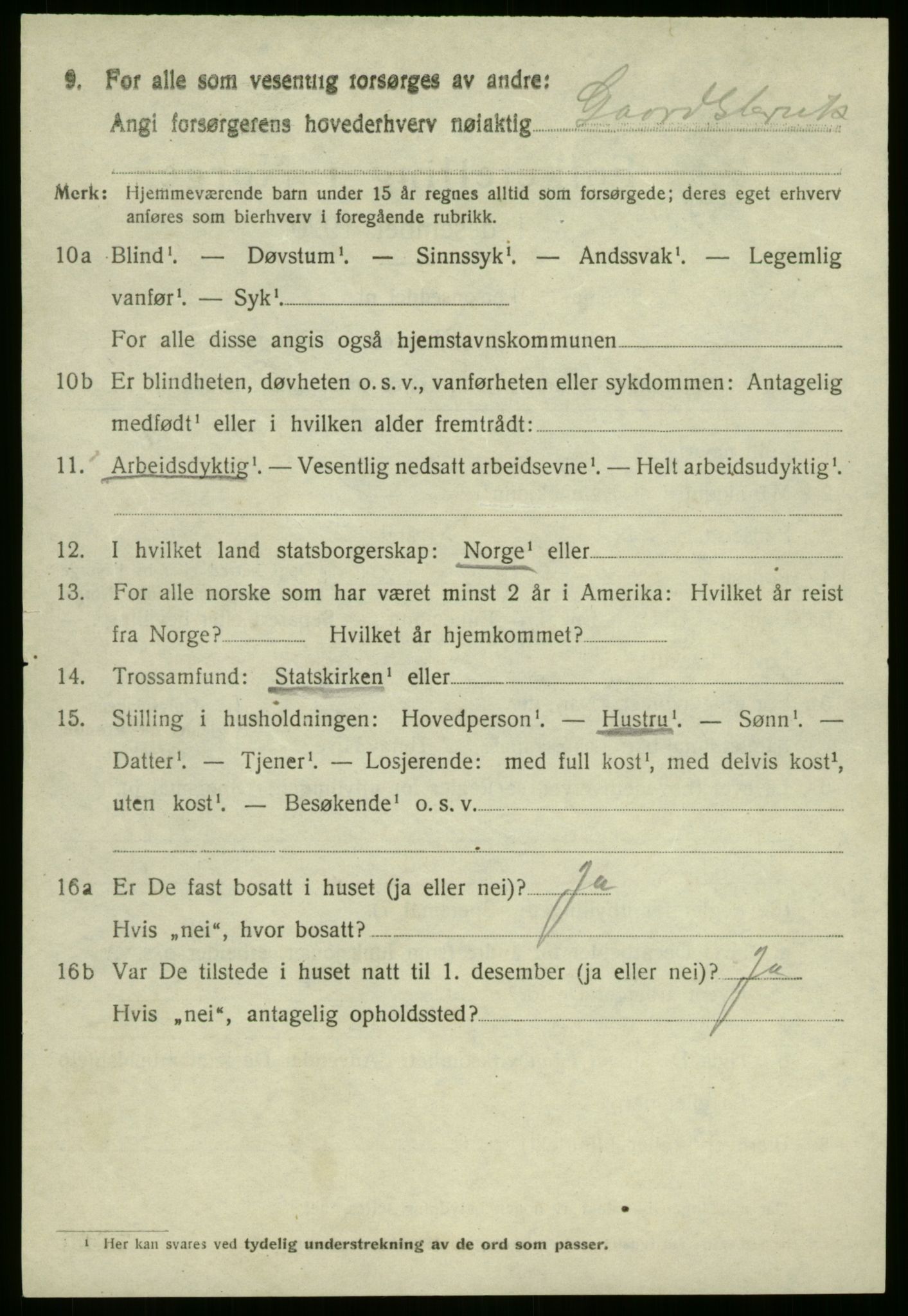 SAB, 1920 census for Vevring, 1920, p. 439