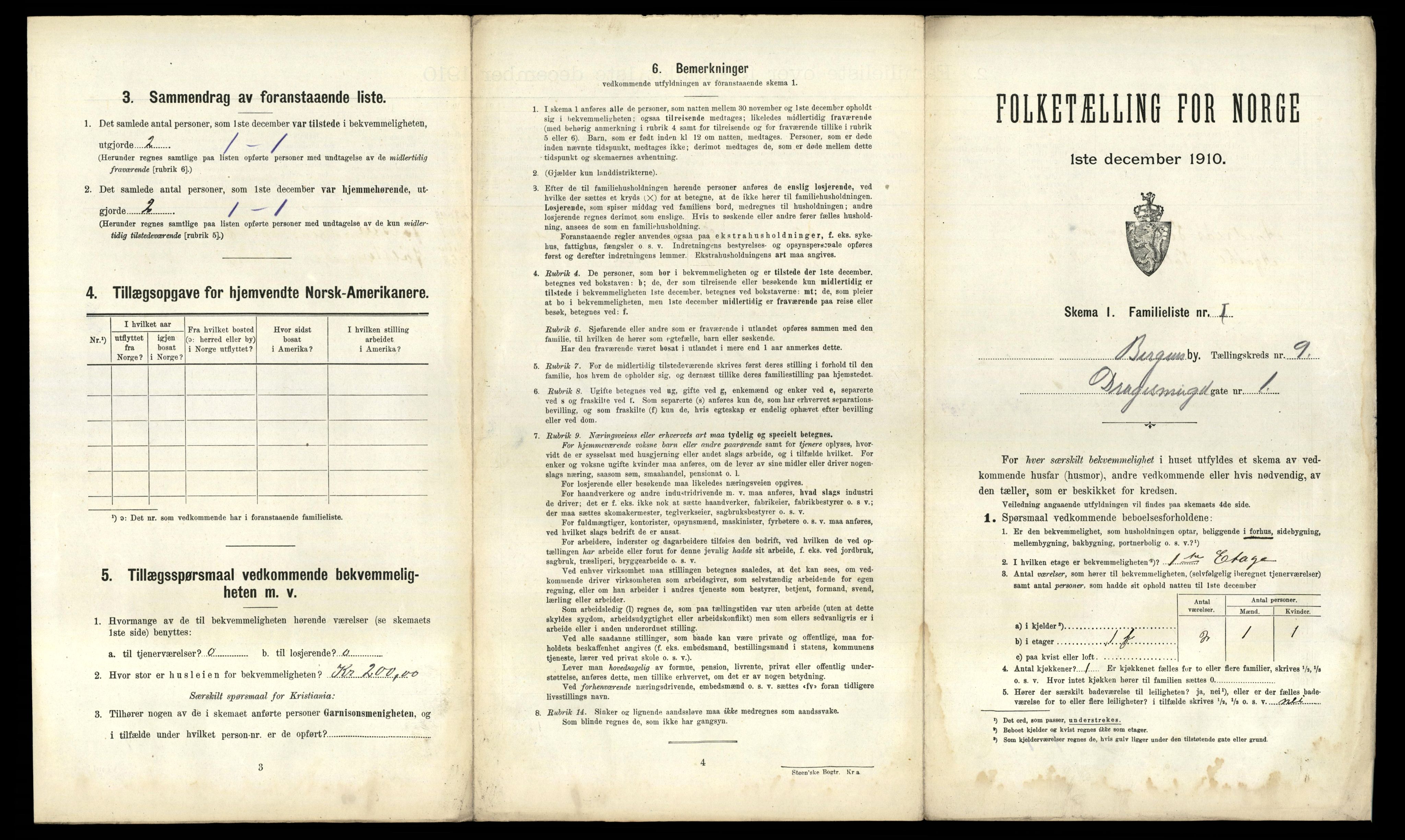 RA, 1910 census for Bergen, 1910, p. 2887