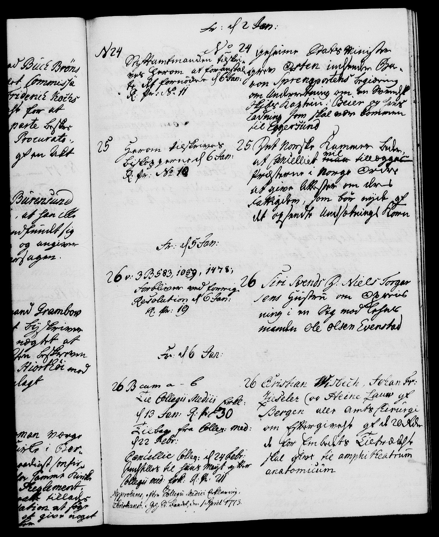 Danske Kanselli 1572-1799, AV/RA-EA-3023/I/Ia/L0003: 3. departements journal, 1773