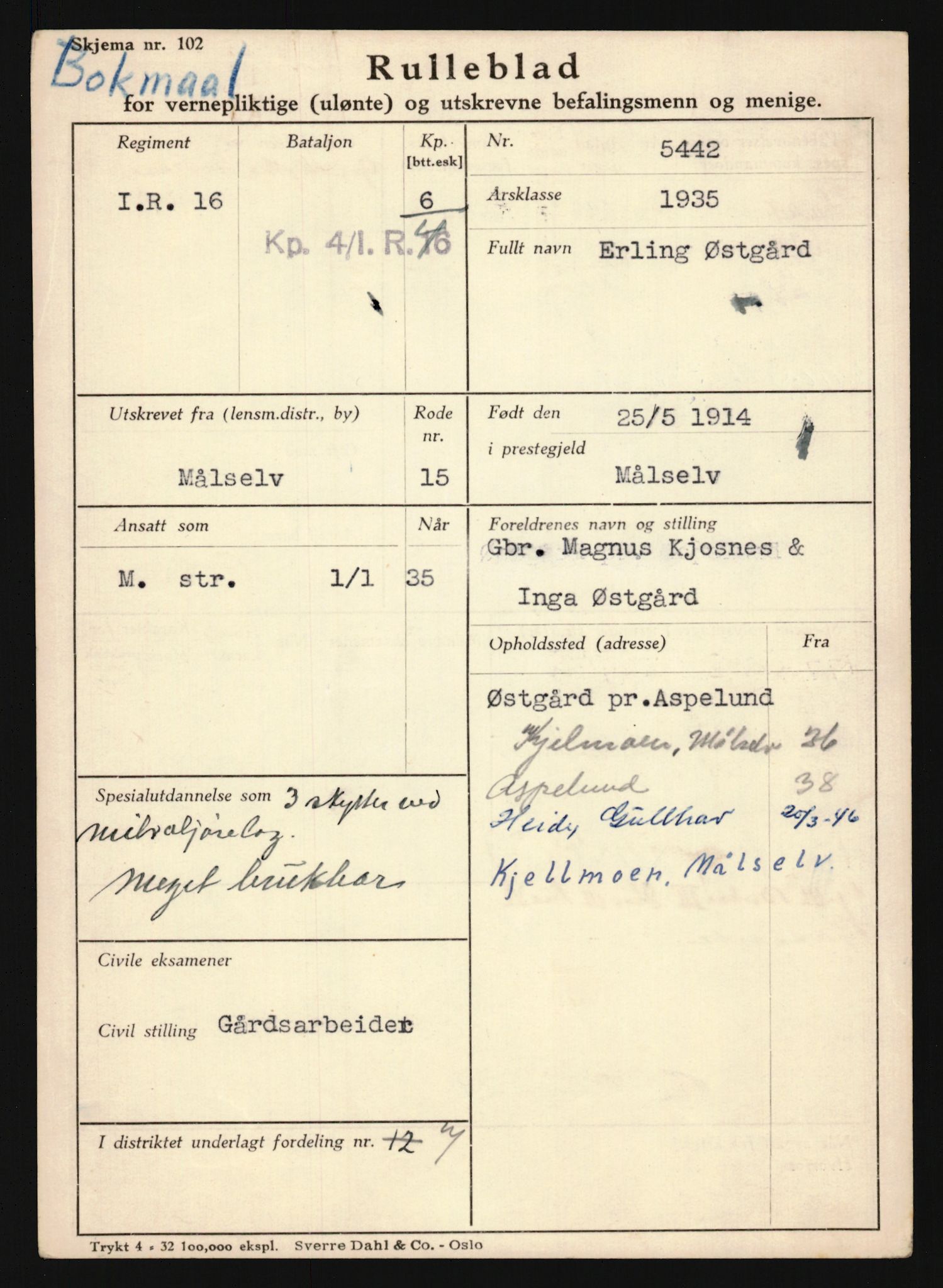 Forsvaret, Troms infanteriregiment nr. 16, AV/RA-RAFA-3146/P/Pa/L0019: Rulleblad for regimentets menige mannskaper, årsklasse 1935, 1935, p. 1291