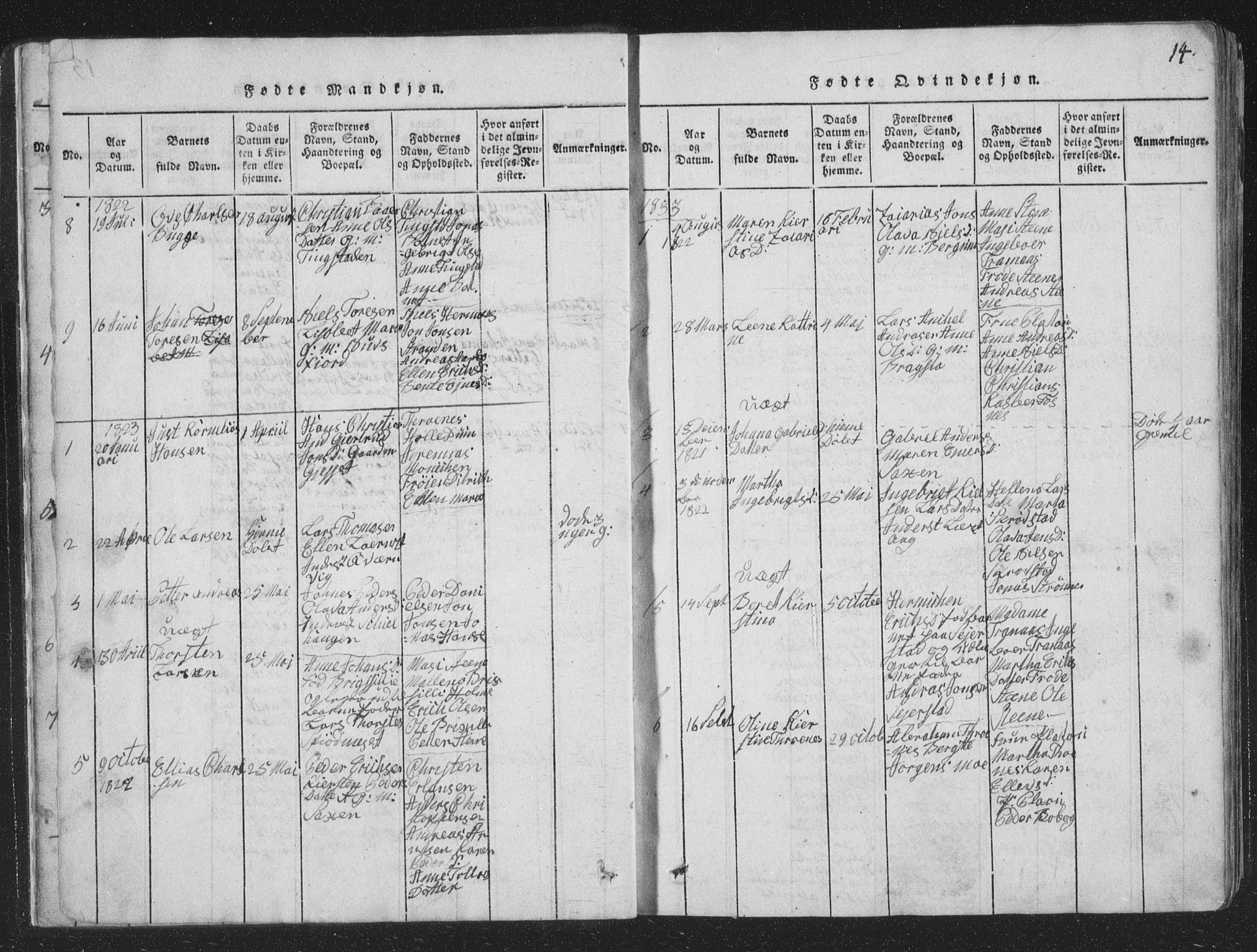 Ministerialprotokoller, klokkerbøker og fødselsregistre - Nord-Trøndelag, SAT/A-1458/773/L0613: Parish register (official) no. 773A04, 1815-1845, p. 14