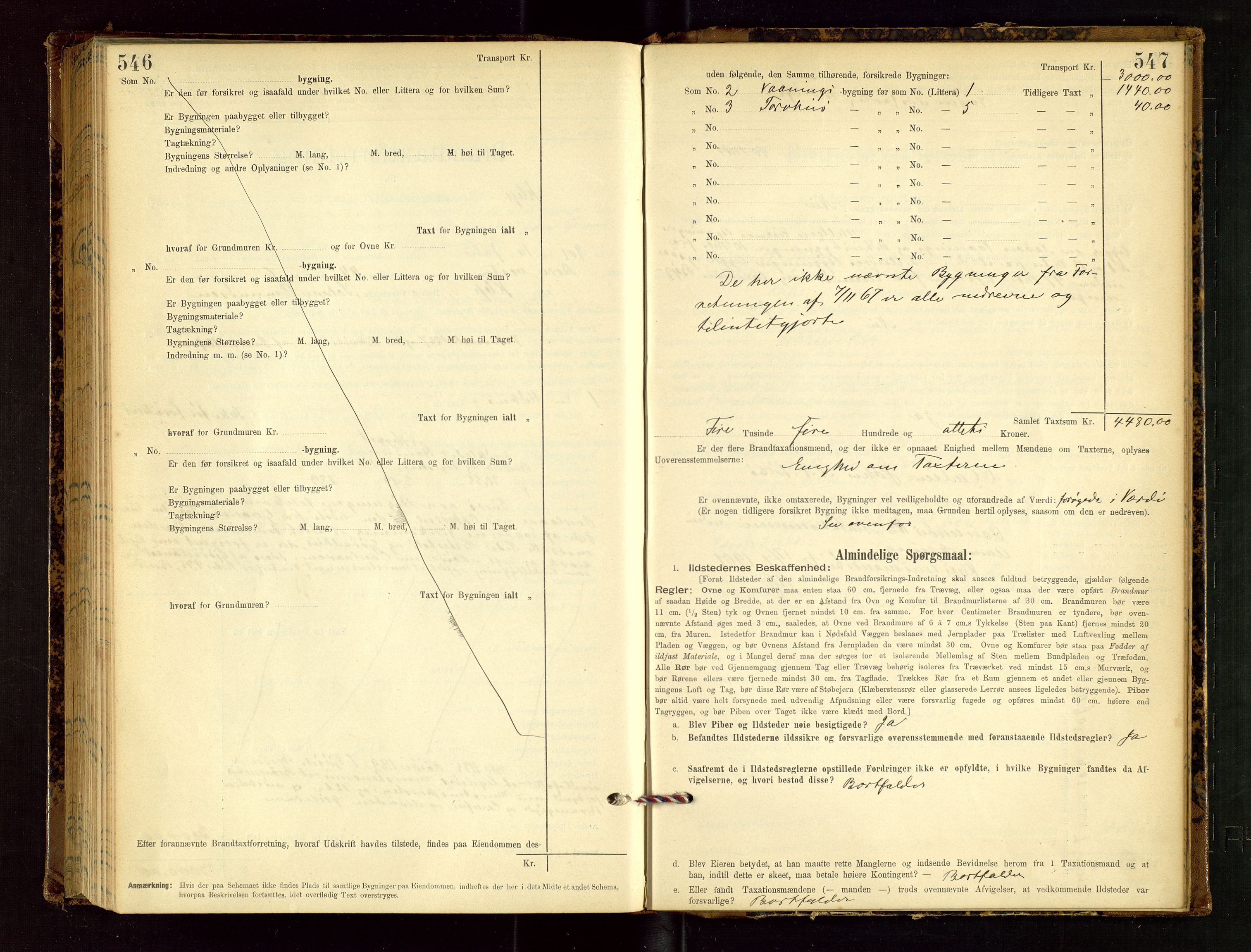 Klepp lensmannskontor, AV/SAST-A-100163/Goc/L0002: "Brandtaxationsprotokol" m/register, 1898-1902, p. 546-547