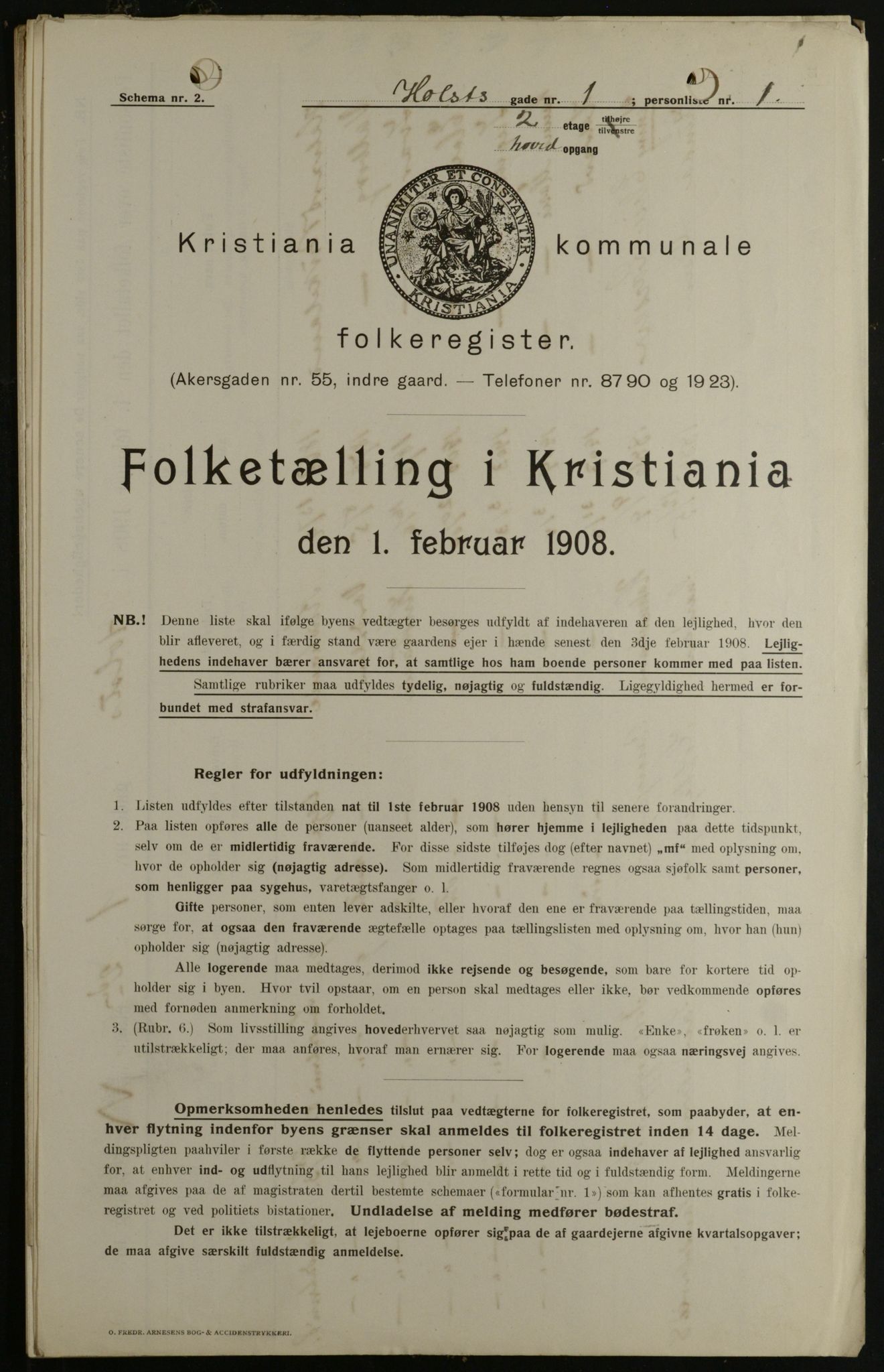 OBA, Municipal Census 1908 for Kristiania, 1908, p. 36789