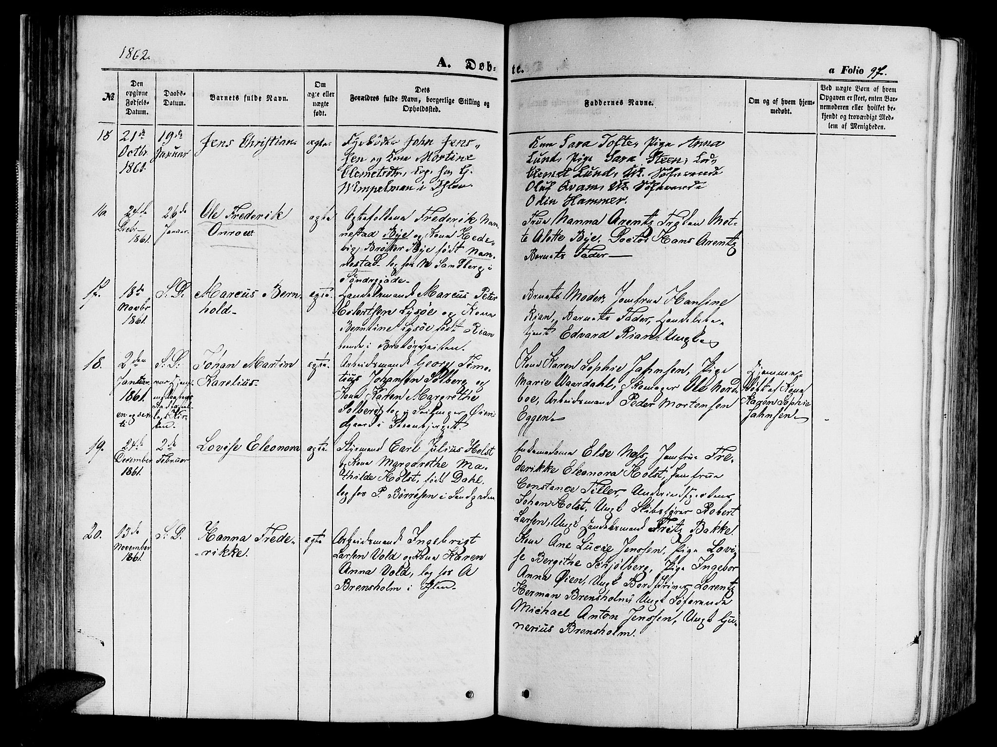 Ministerialprotokoller, klokkerbøker og fødselsregistre - Sør-Trøndelag, SAT/A-1456/602/L0139: Parish register (copy) no. 602C07, 1859-1864, p. 97