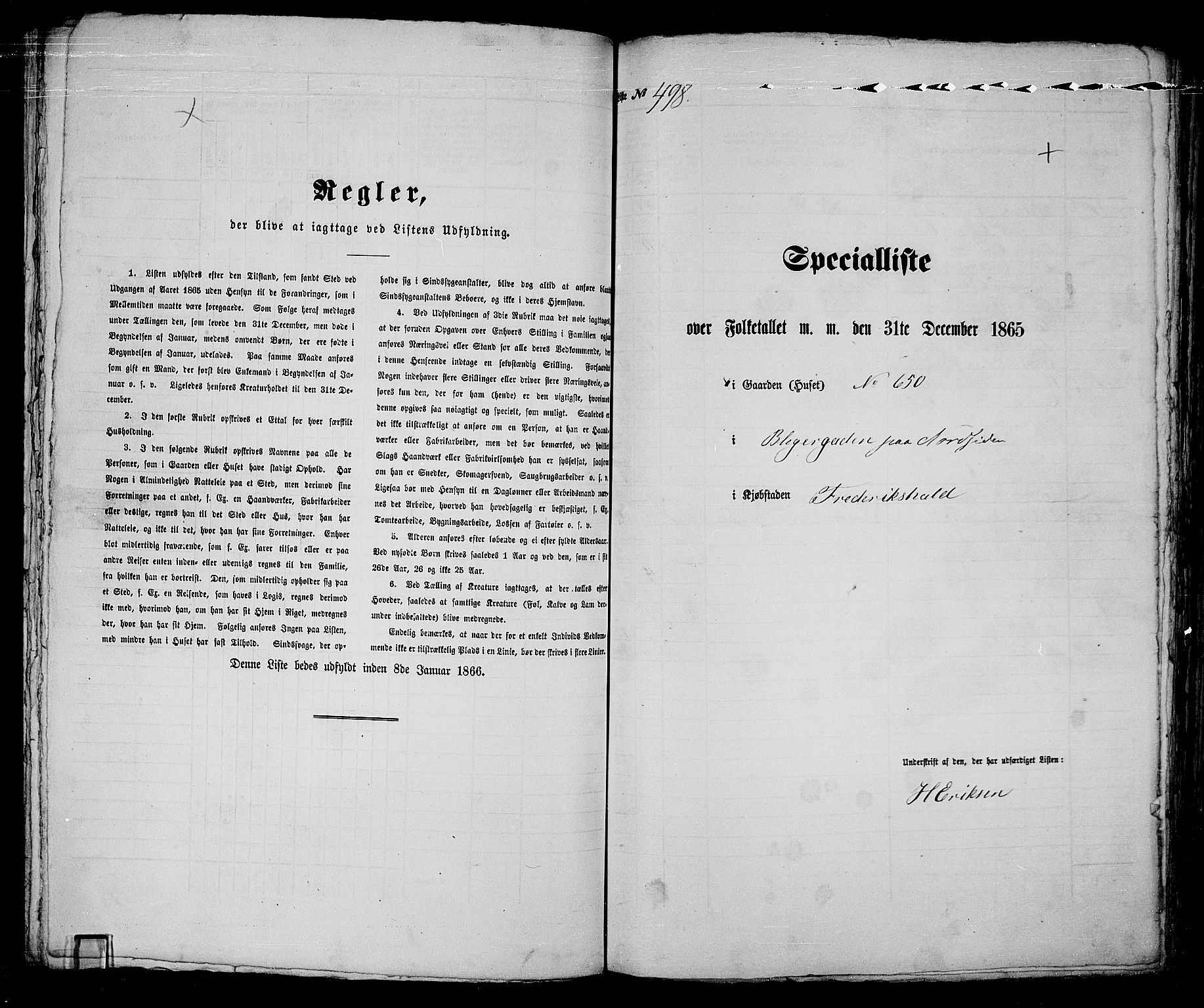 RA, 1865 census for Fredrikshald, 1865, p. 997