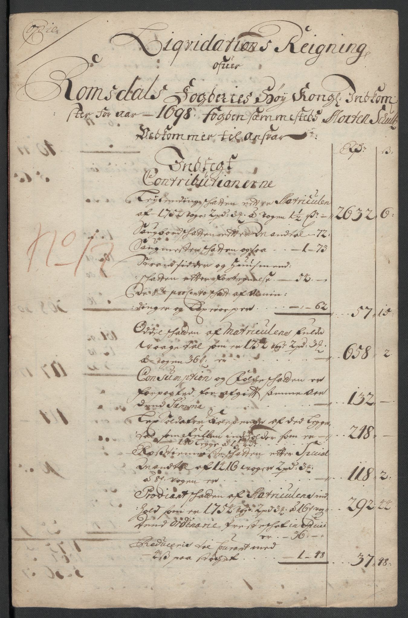 Rentekammeret inntil 1814, Reviderte regnskaper, Fogderegnskap, RA/EA-4092/R55/L3653: Fogderegnskap Romsdal, 1697-1698, p. 238