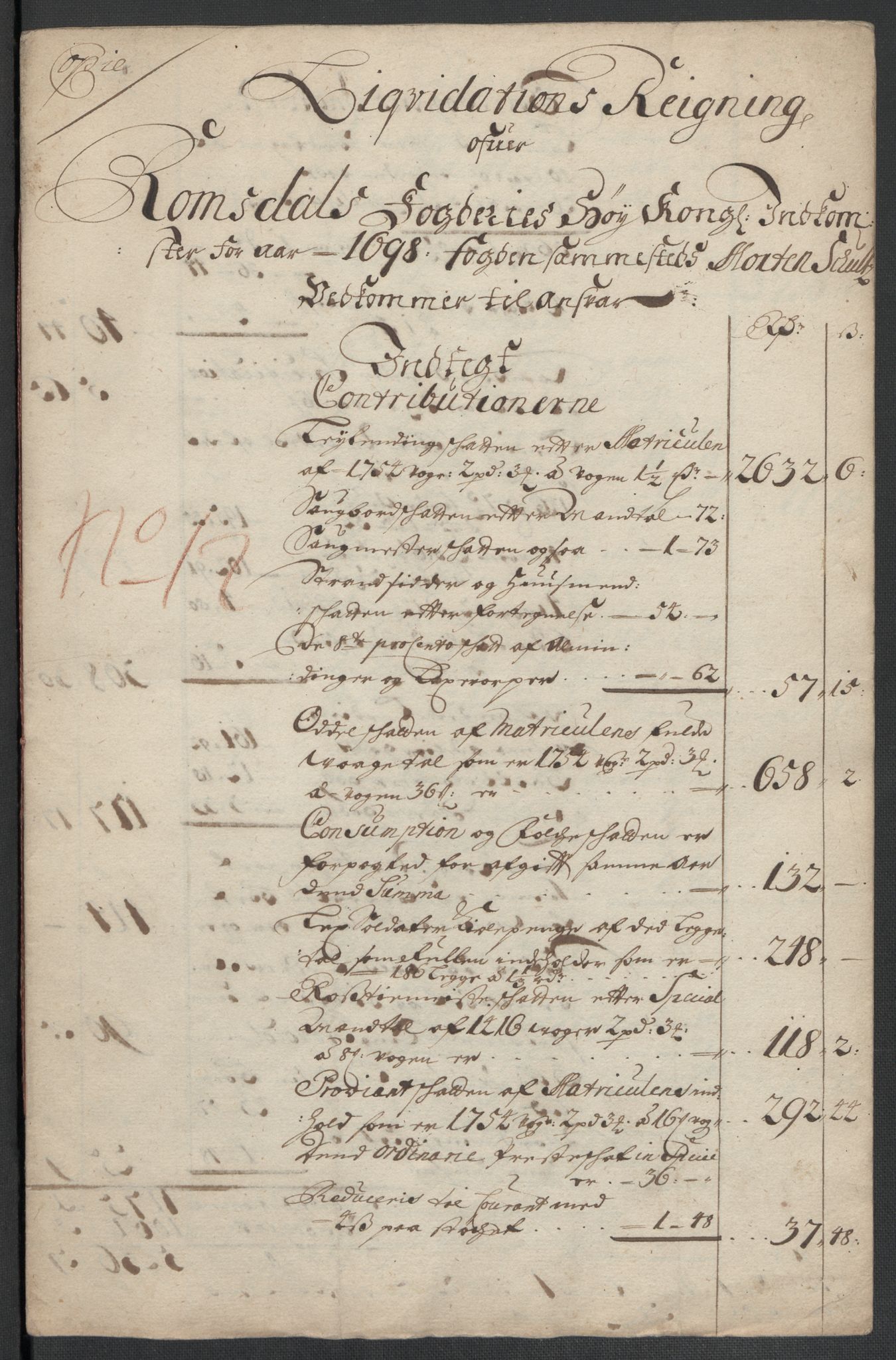 Rentekammeret inntil 1814, Reviderte regnskaper, Fogderegnskap, AV/RA-EA-4092/R55/L3653: Fogderegnskap Romsdal, 1697-1698, p. 238