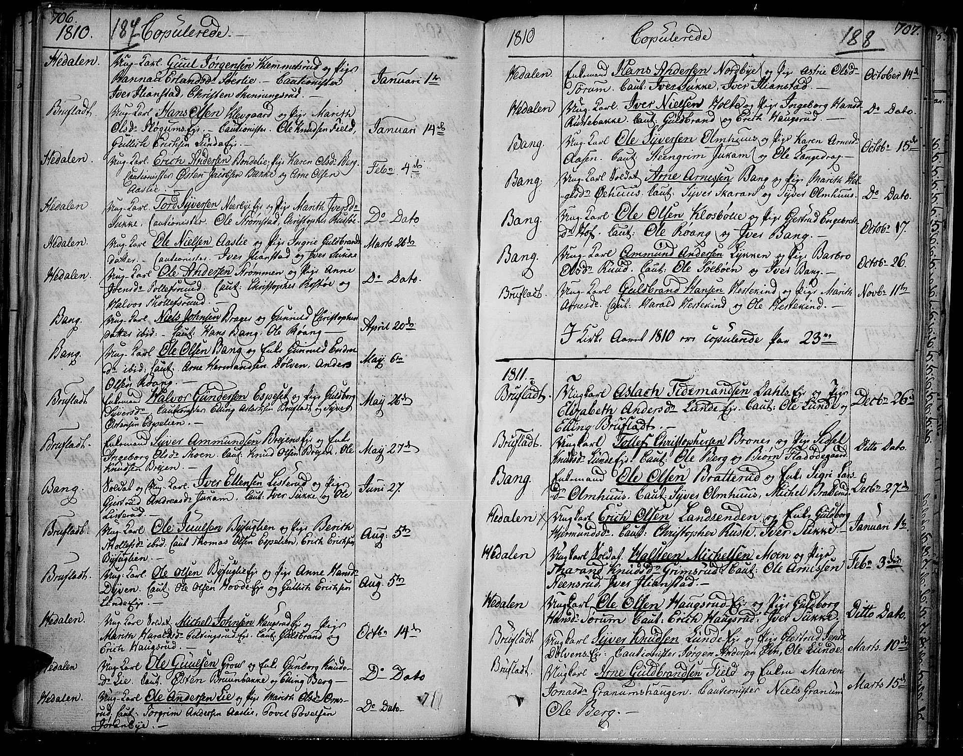 Sør-Aurdal prestekontor, AV/SAH-PREST-128/H/Ha/Haa/L0001: Parish register (official) no. 1, 1807-1815, p. 187-188