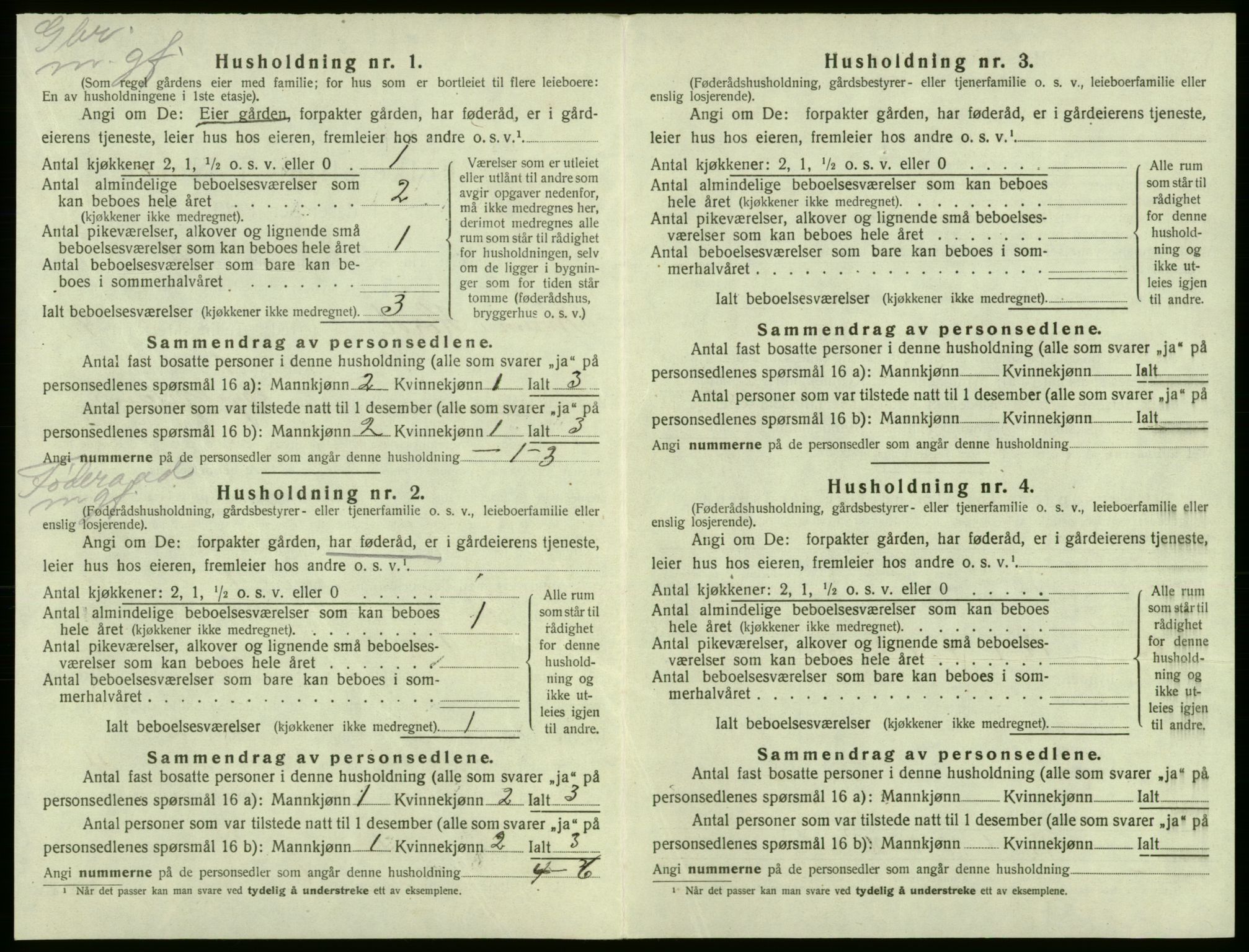 SAB, 1920 census for Kvam, 1920, p. 310