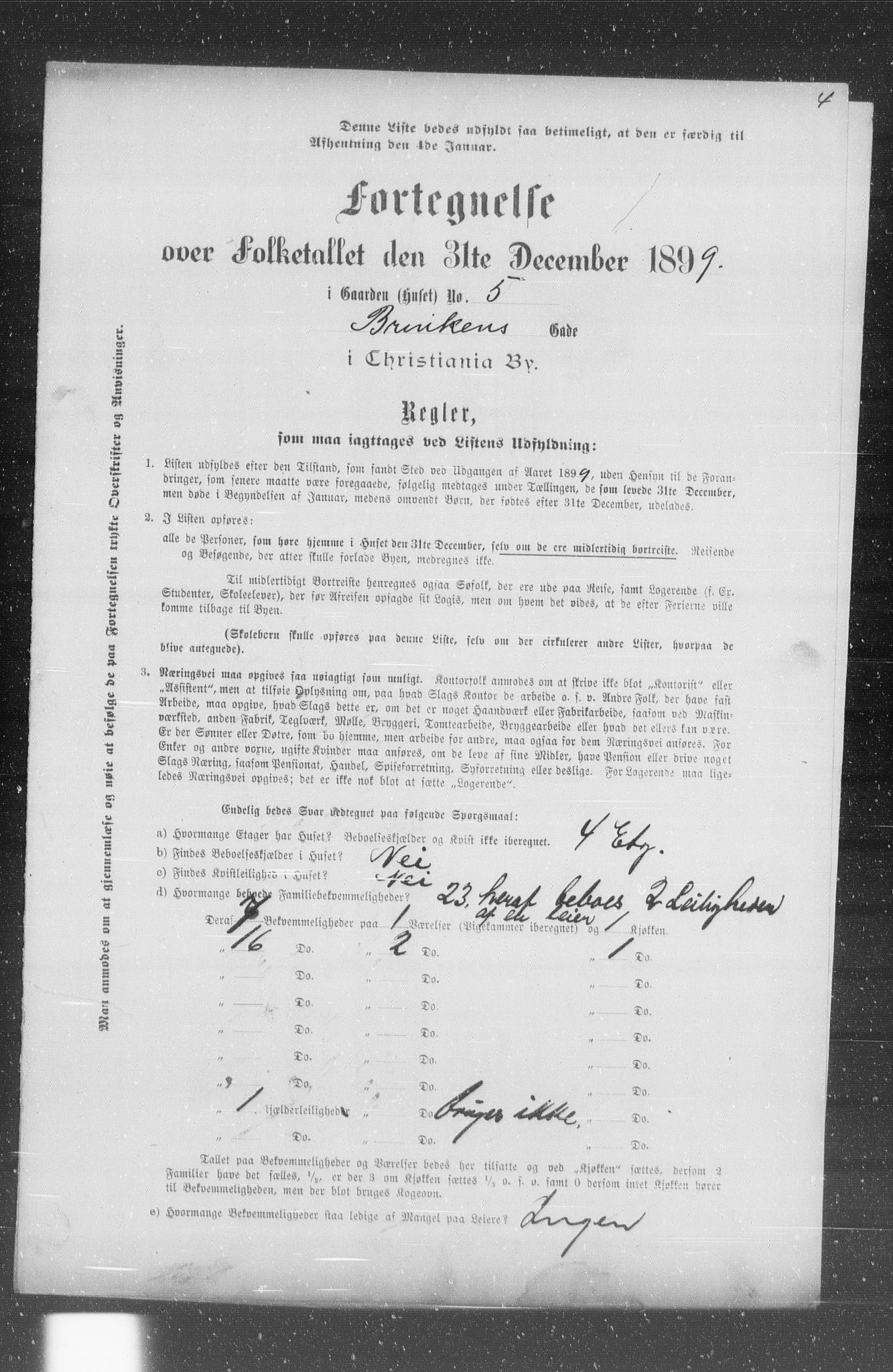 OBA, Municipal Census 1899 for Kristiania, 1899, p. 1139