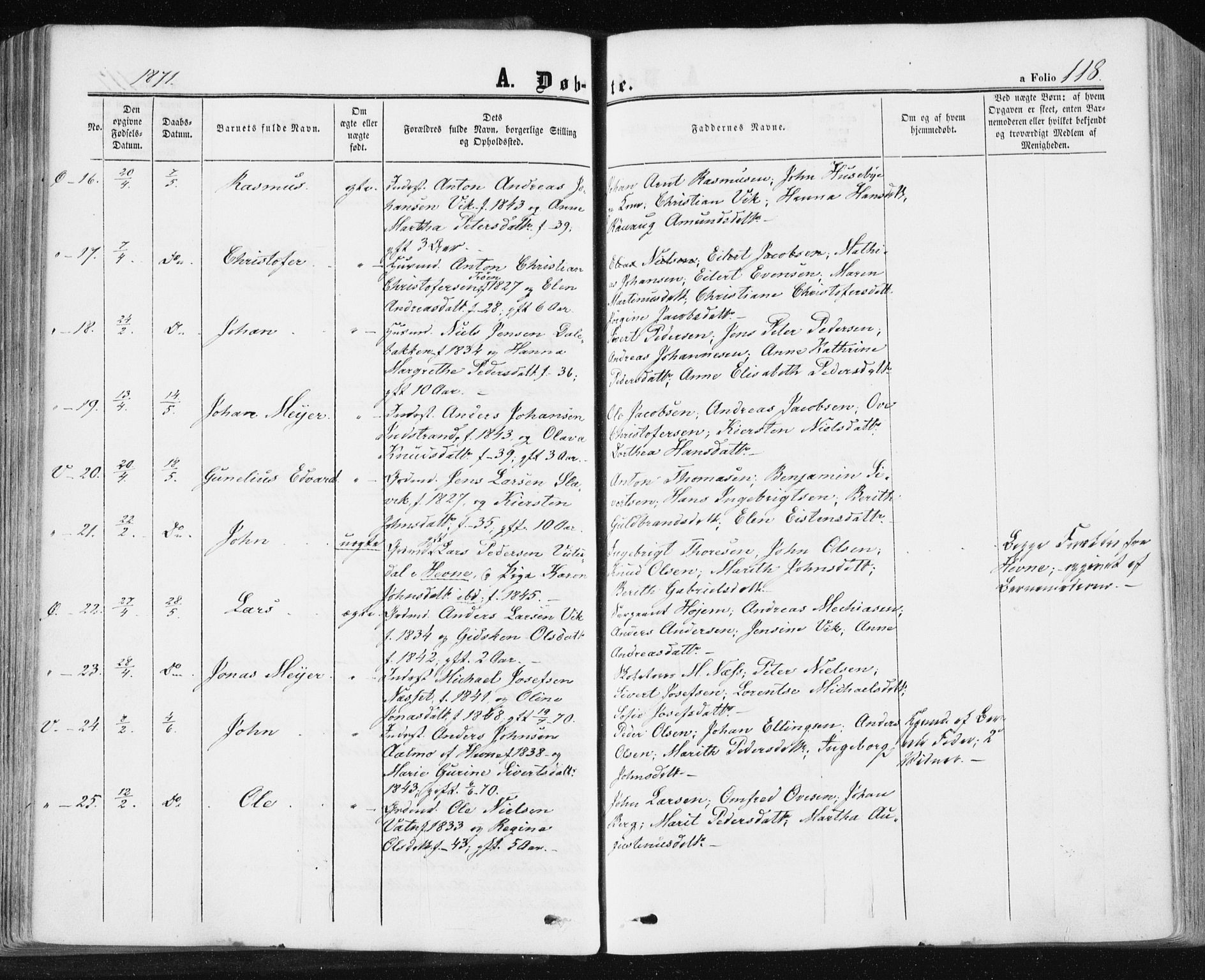 Ministerialprotokoller, klokkerbøker og fødselsregistre - Sør-Trøndelag, SAT/A-1456/659/L0737: Parish register (official) no. 659A07, 1857-1875, p. 118