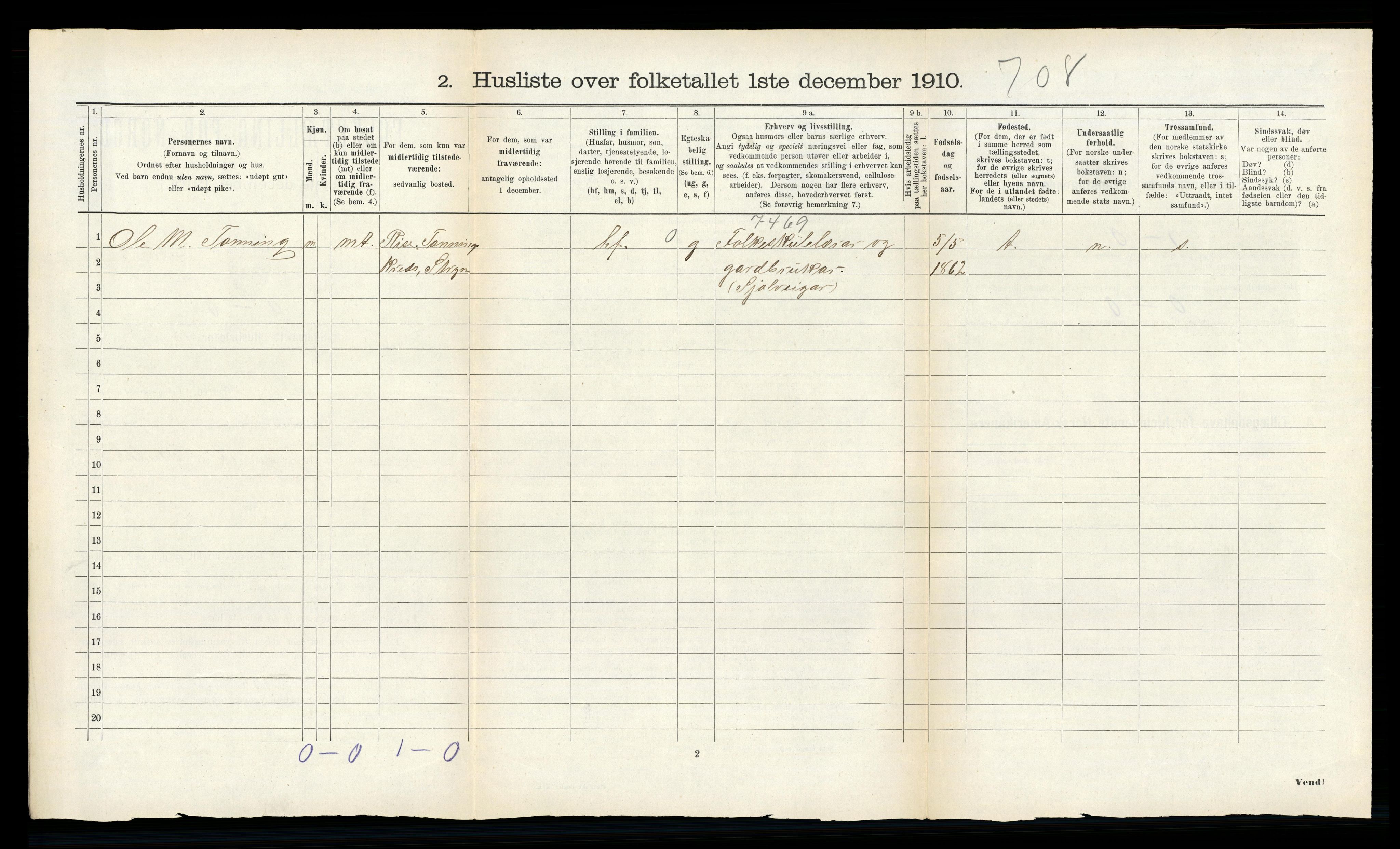 RA, 1910 census for Stryn, 1910, p. 106