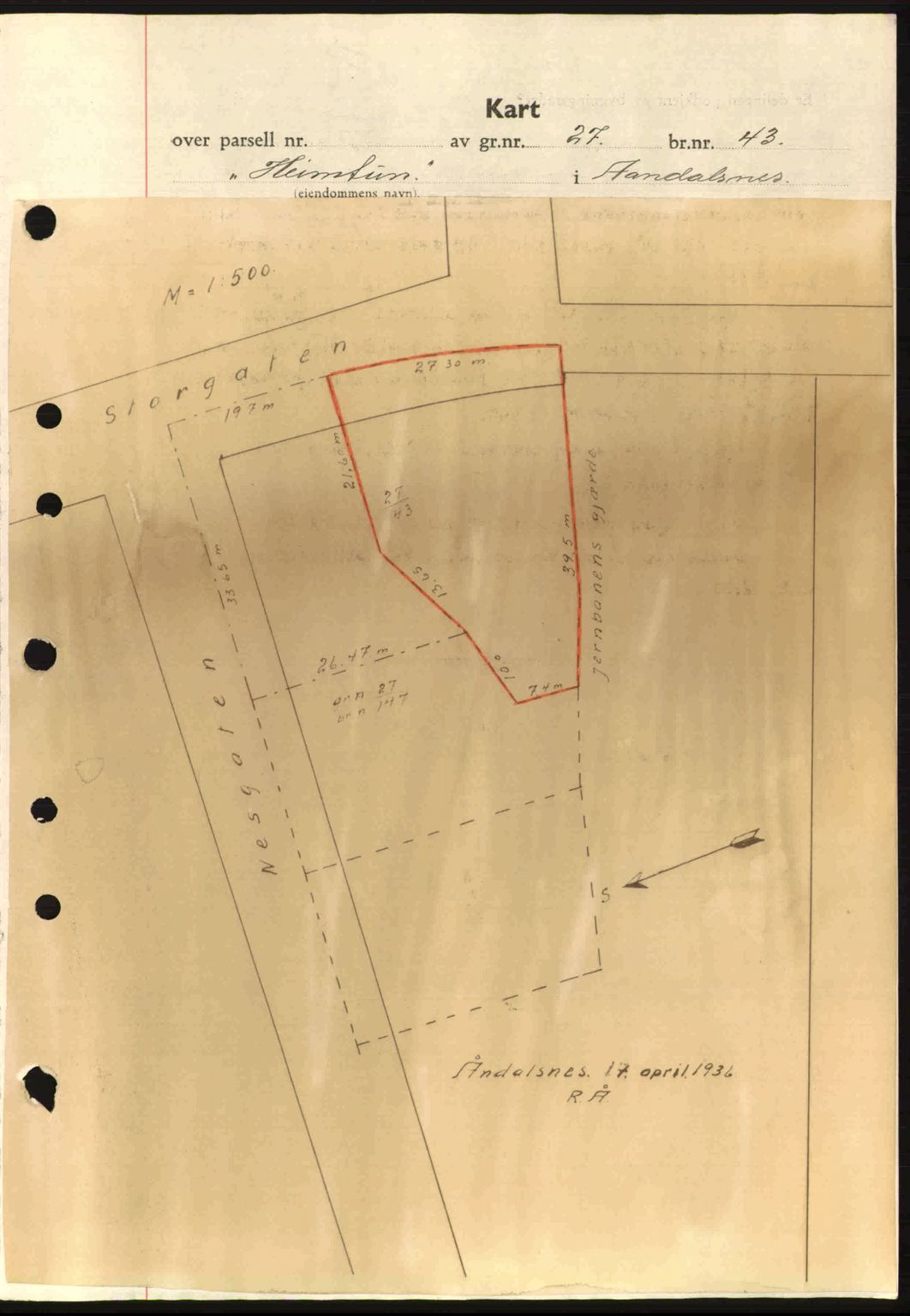 Romsdal sorenskriveri, AV/SAT-A-4149/1/2/2C: Mortgage book no. A1, 1936-1936, Diary no: : 1582/1936