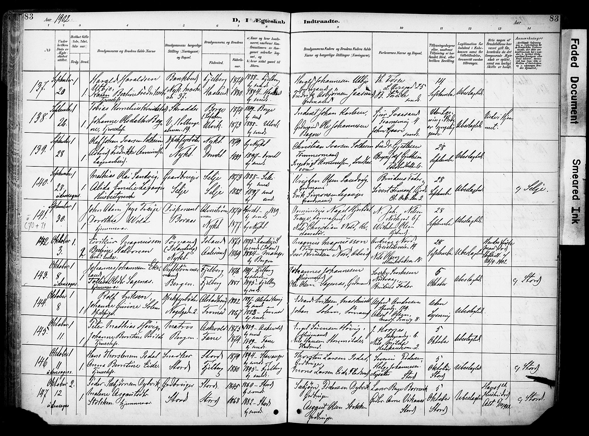 Nykirken Sokneprestembete, AV/SAB-A-77101/H/Haa/L0034: Parish register (official) no. D 4, 1896-1905, p. 83