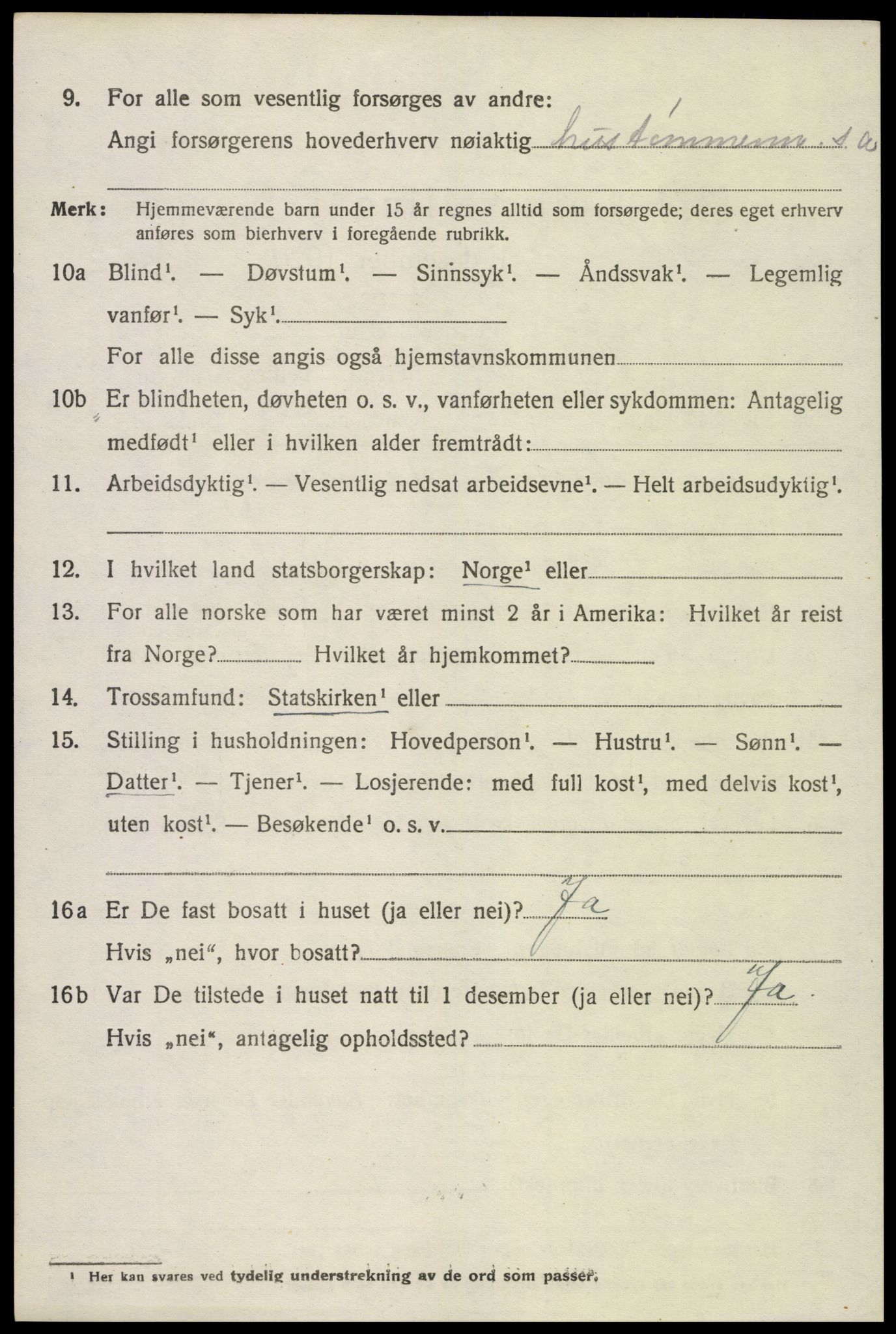 SAK, 1920 census for Dypvåg, 1920, p. 6204