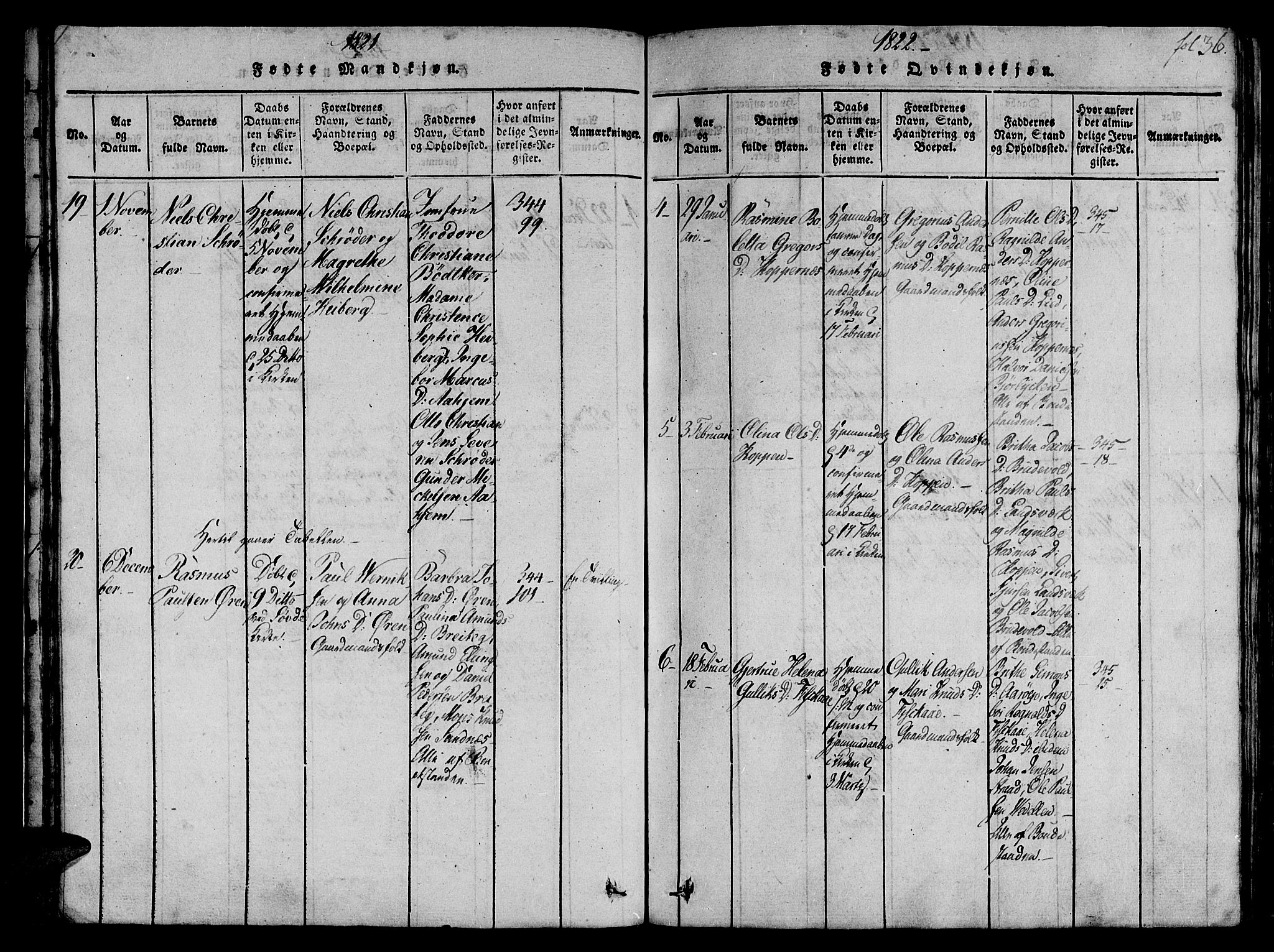 Ministerialprotokoller, klokkerbøker og fødselsregistre - Møre og Romsdal, AV/SAT-A-1454/501/L0004: Parish register (official) no. 501A04, 1816-1831, p. 36