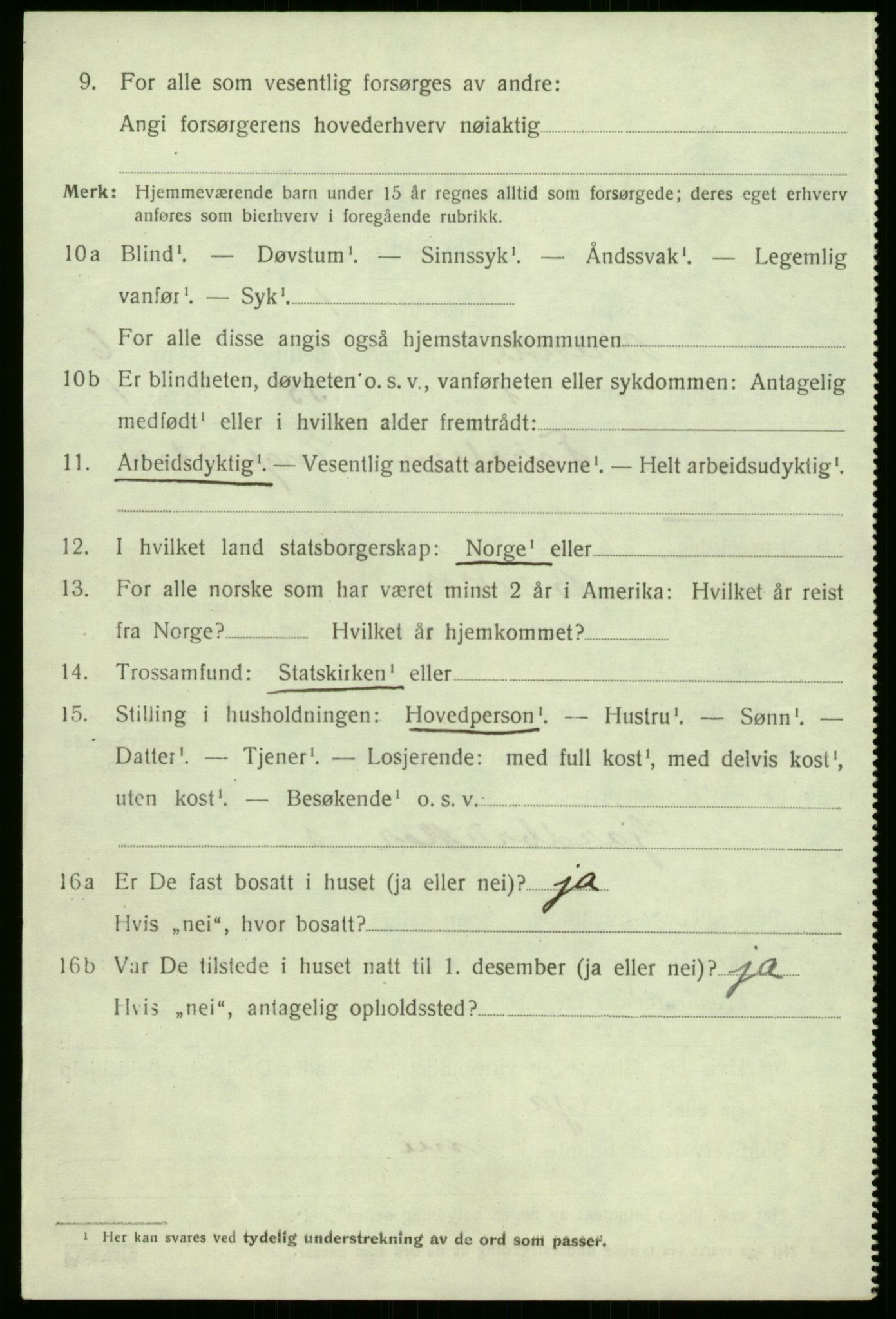 SAB, 1920 census for Brekke, 1920, p. 1263