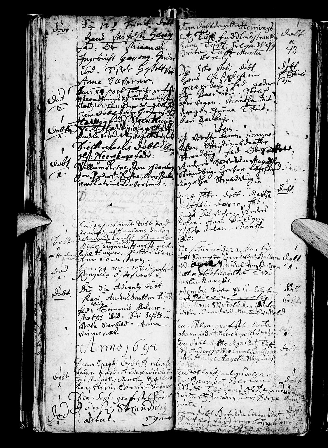 Os sokneprestembete, AV/SAB-A-99929: Parish register (official) no. A 5, 1669-1760, p. 43