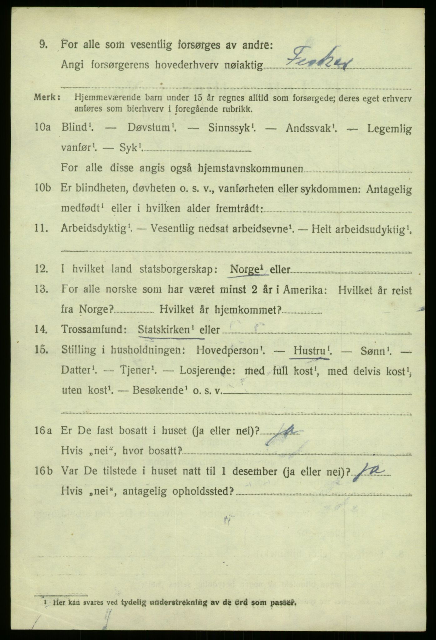 SAB, 1920 census for Austrheim, 1920, p. 3915