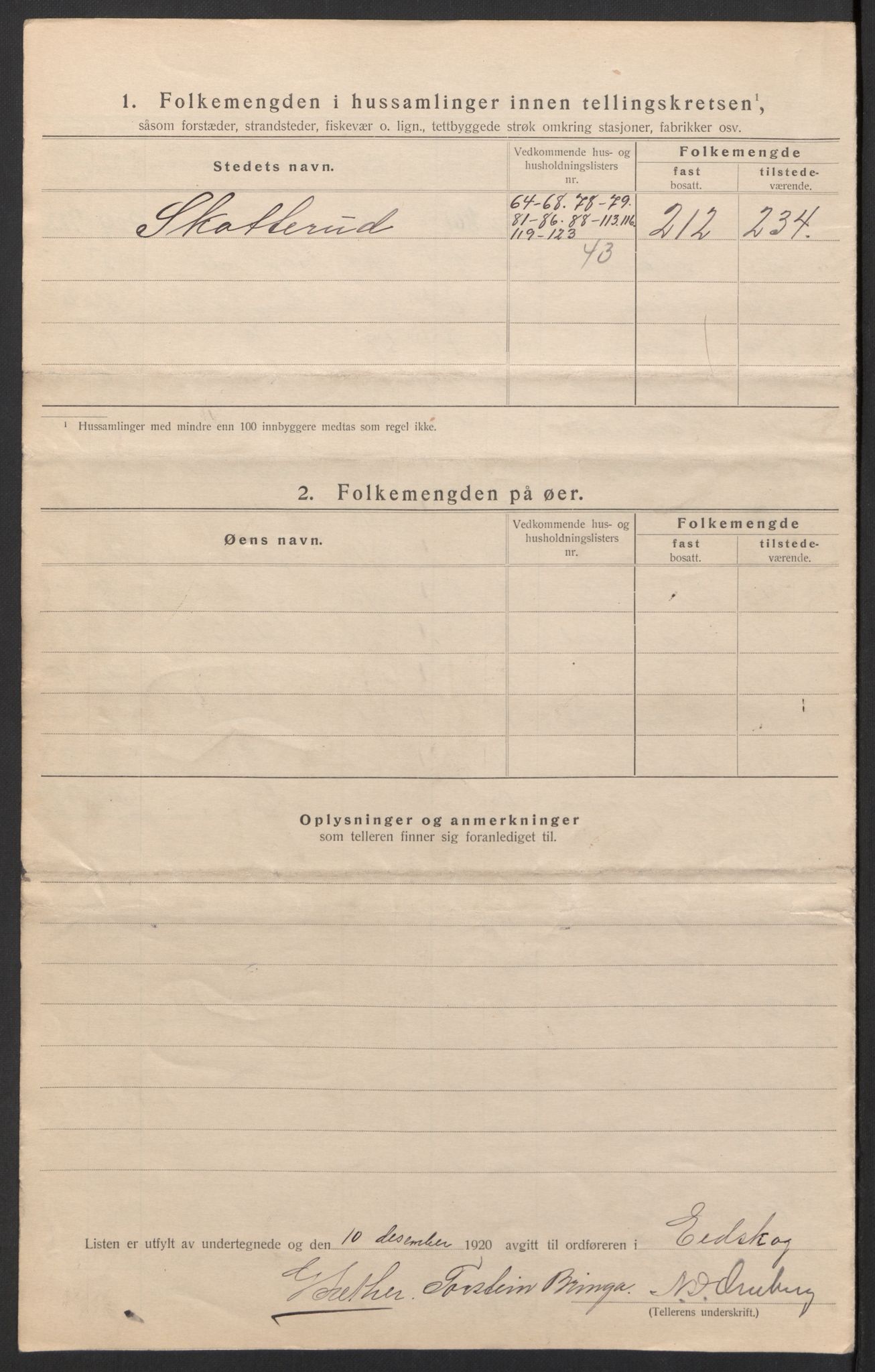 SAH, 1920 census for Eidskog, 1920, p. 33