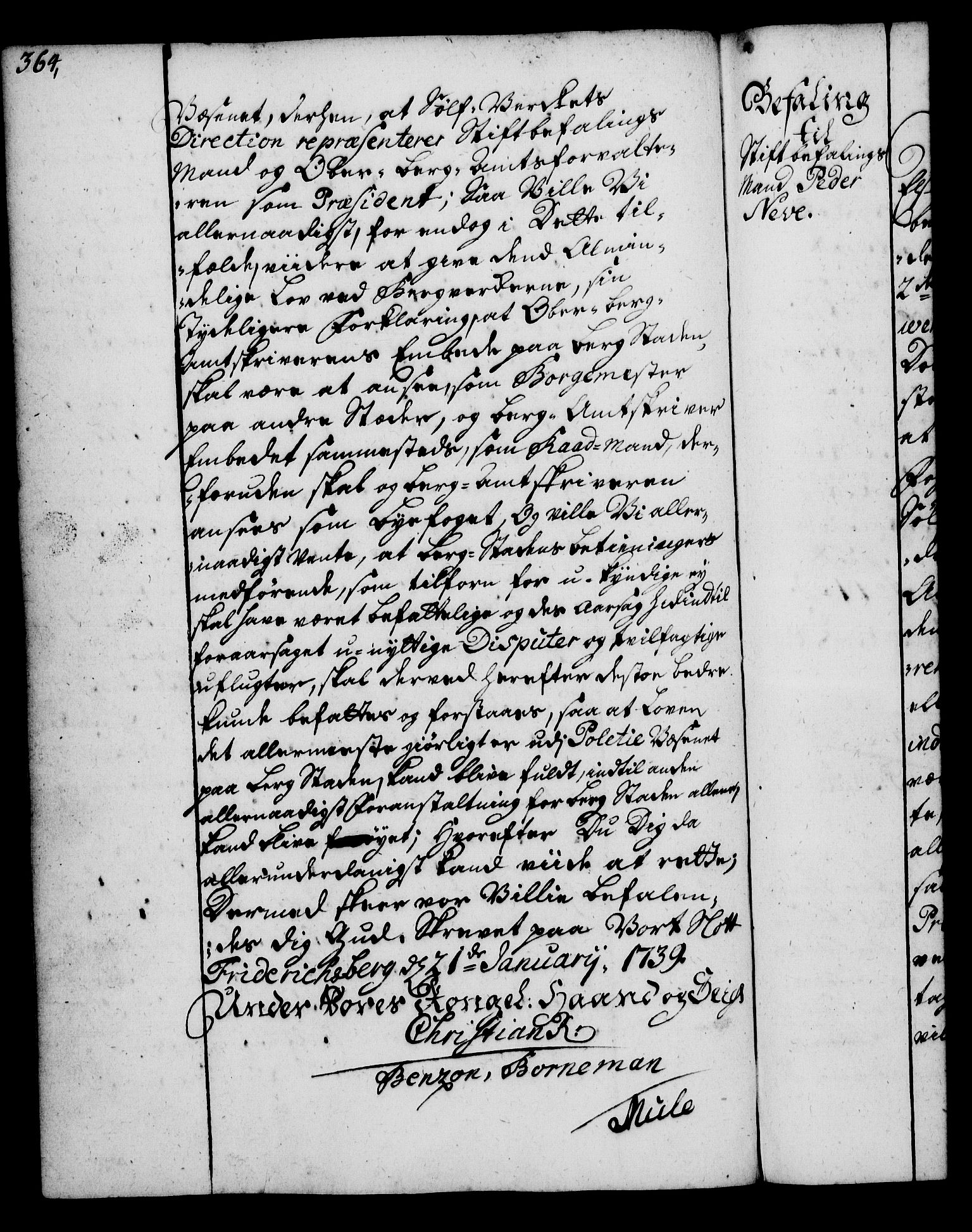 Rentekammeret, Kammerkanselliet, RA/EA-3111/G/Gg/Gga/L0004: Norsk ekspedisjonsprotokoll med register (merket RK 53.4), 1734-1741, p. 364
