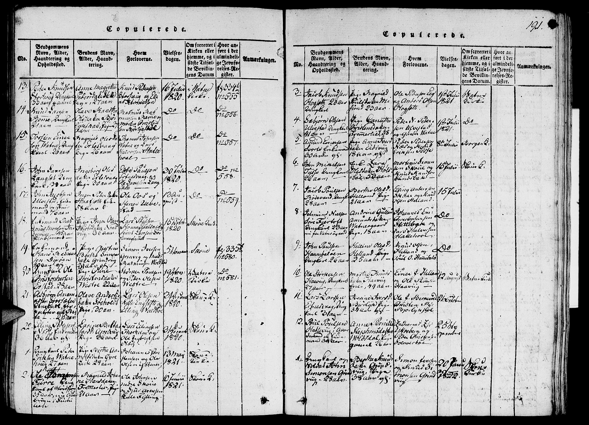 Ministerialprotokoller, klokkerbøker og fødselsregistre - Møre og Romsdal, AV/SAT-A-1454/524/L0351: Parish register (official) no. 524A03, 1816-1838, p. 191