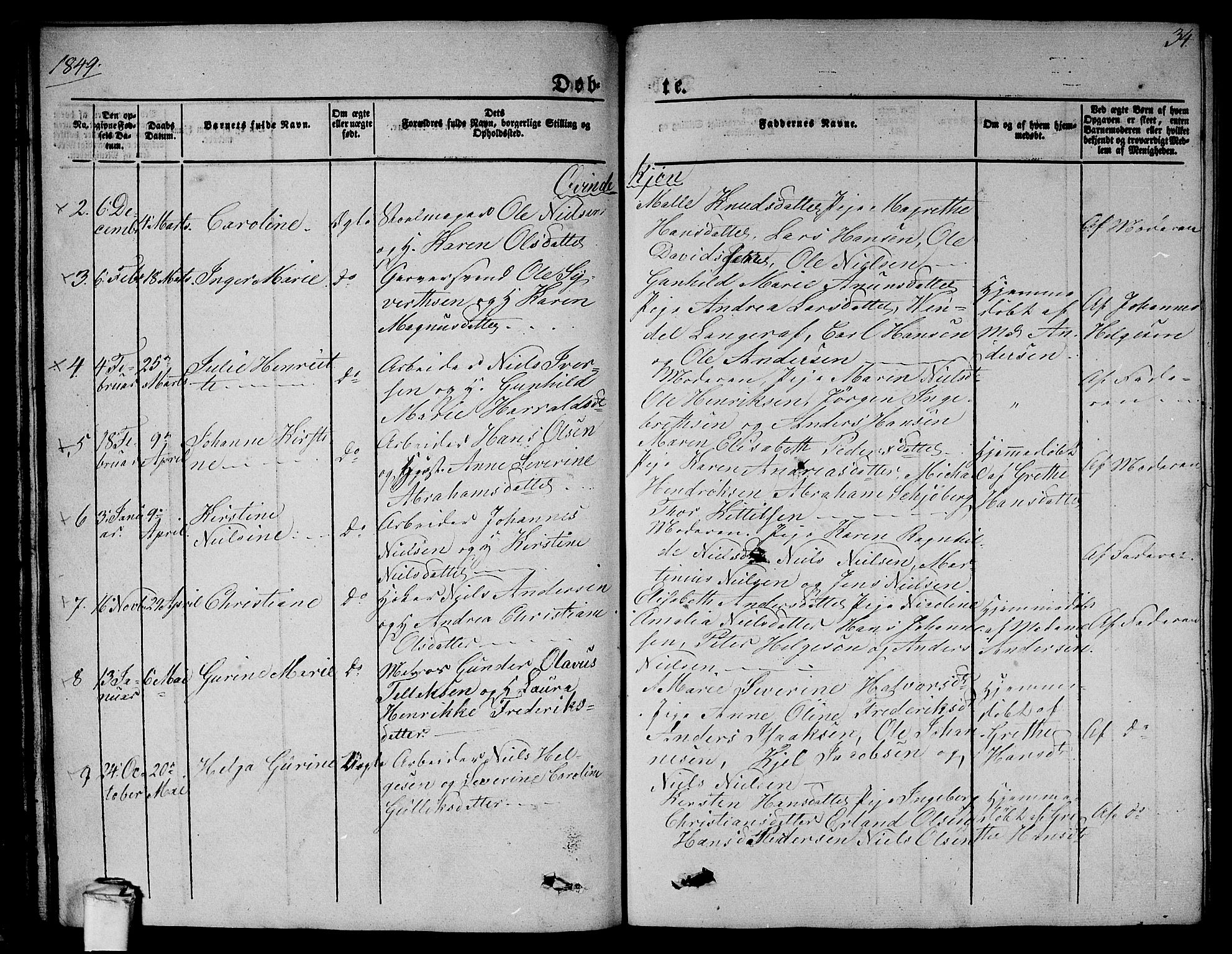 Larvik kirkebøker, AV/SAKO-A-352/G/Gb/L0002: Parish register (copy) no. II 2, 1843-1866, p. 34