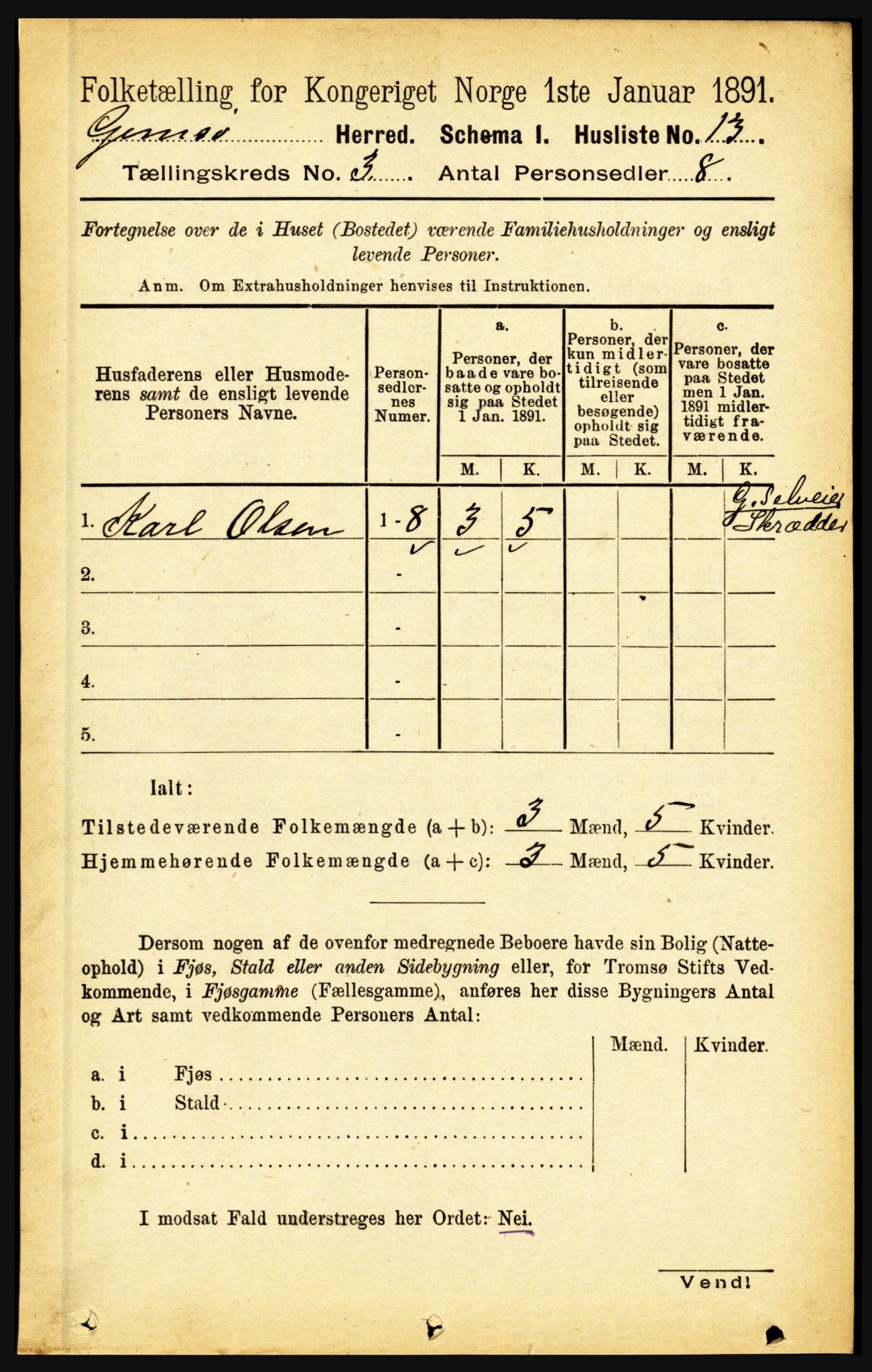 RA, 1891 census for 1864 Gimsøy, 1891, p. 484