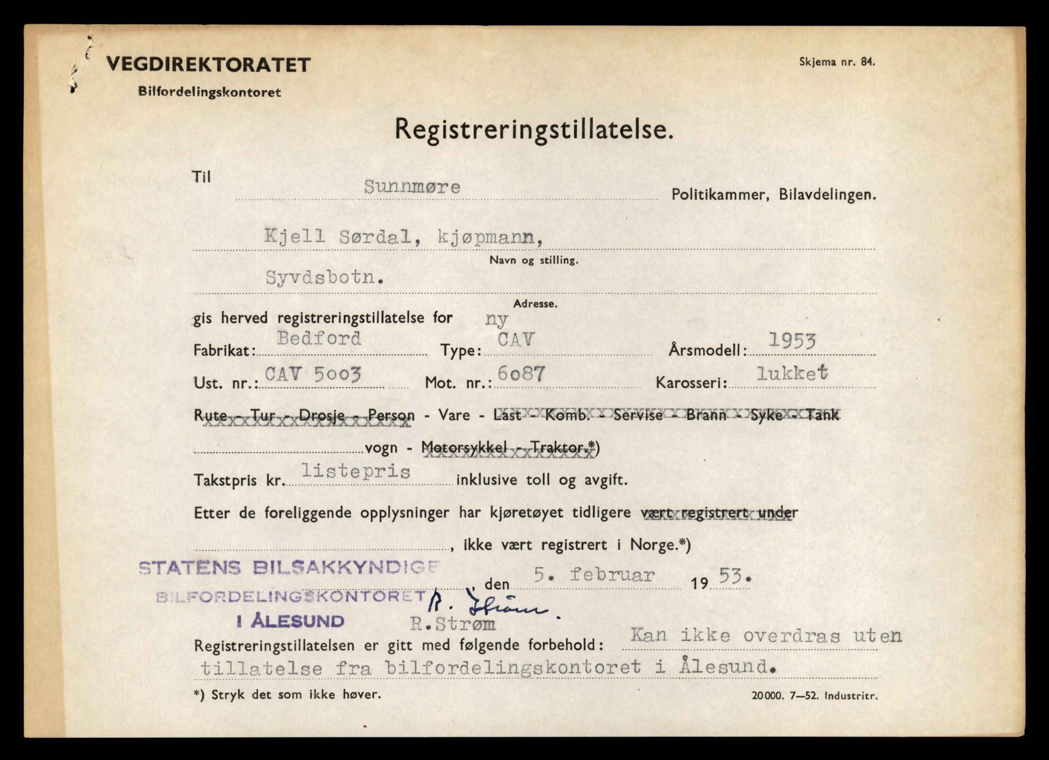 Møre og Romsdal vegkontor - Ålesund trafikkstasjon, AV/SAT-A-4099/F/Fe/L0034: Registreringskort for kjøretøy T 12500 - T 12652, 1927-1998, p. 13