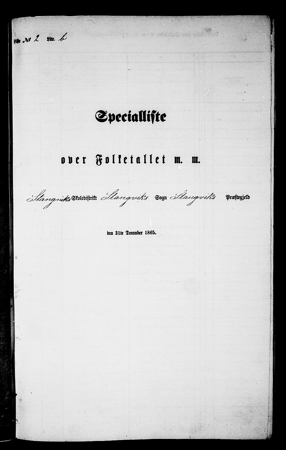 RA, 1865 census for Stangvik, 1865, p. 43