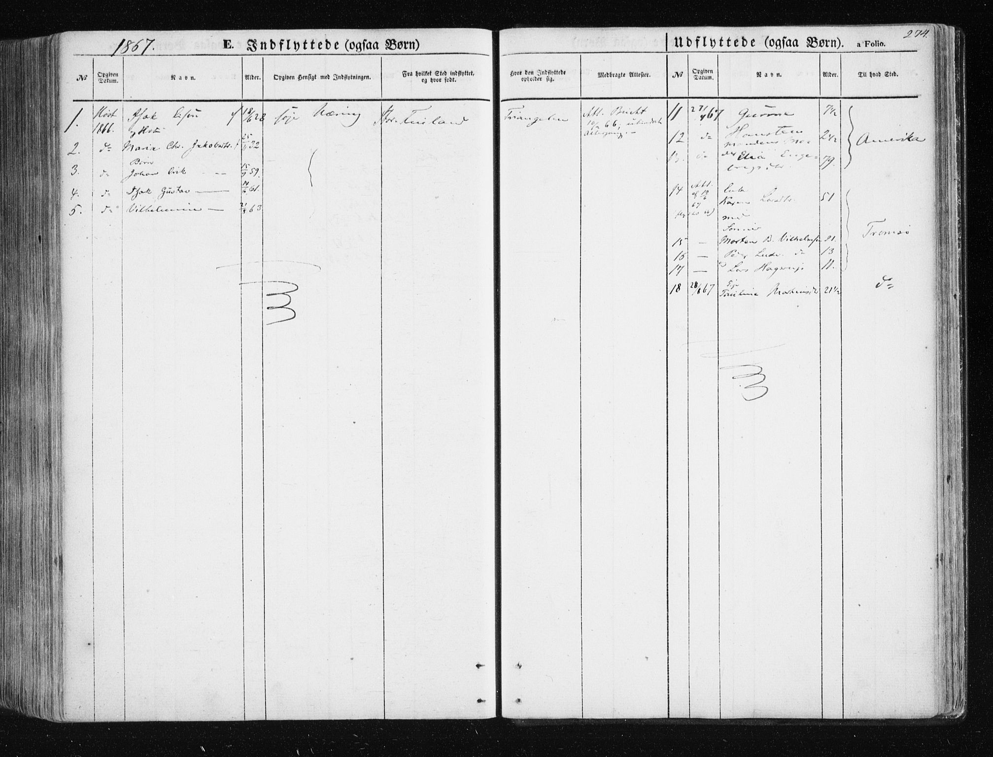 Tromsøysund sokneprestkontor, AV/SATØ-S-1304/G/Ga/L0001kirke: Parish register (official) no. 1, 1856-1867, p. 274