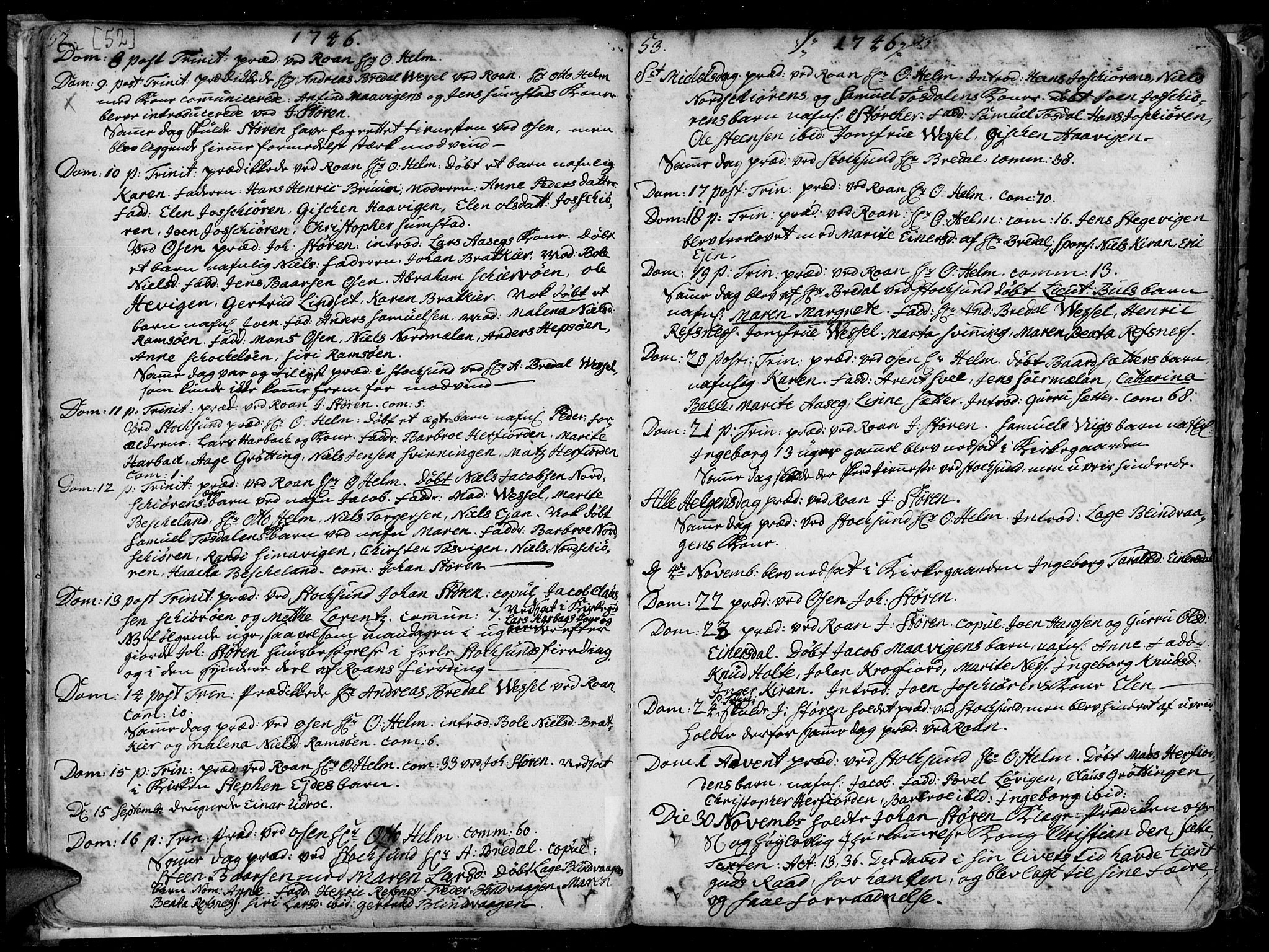 Ministerialprotokoller, klokkerbøker og fødselsregistre - Sør-Trøndelag, AV/SAT-A-1456/657/L0700: Parish register (official) no. 657A01, 1732-1801, p. 52-53