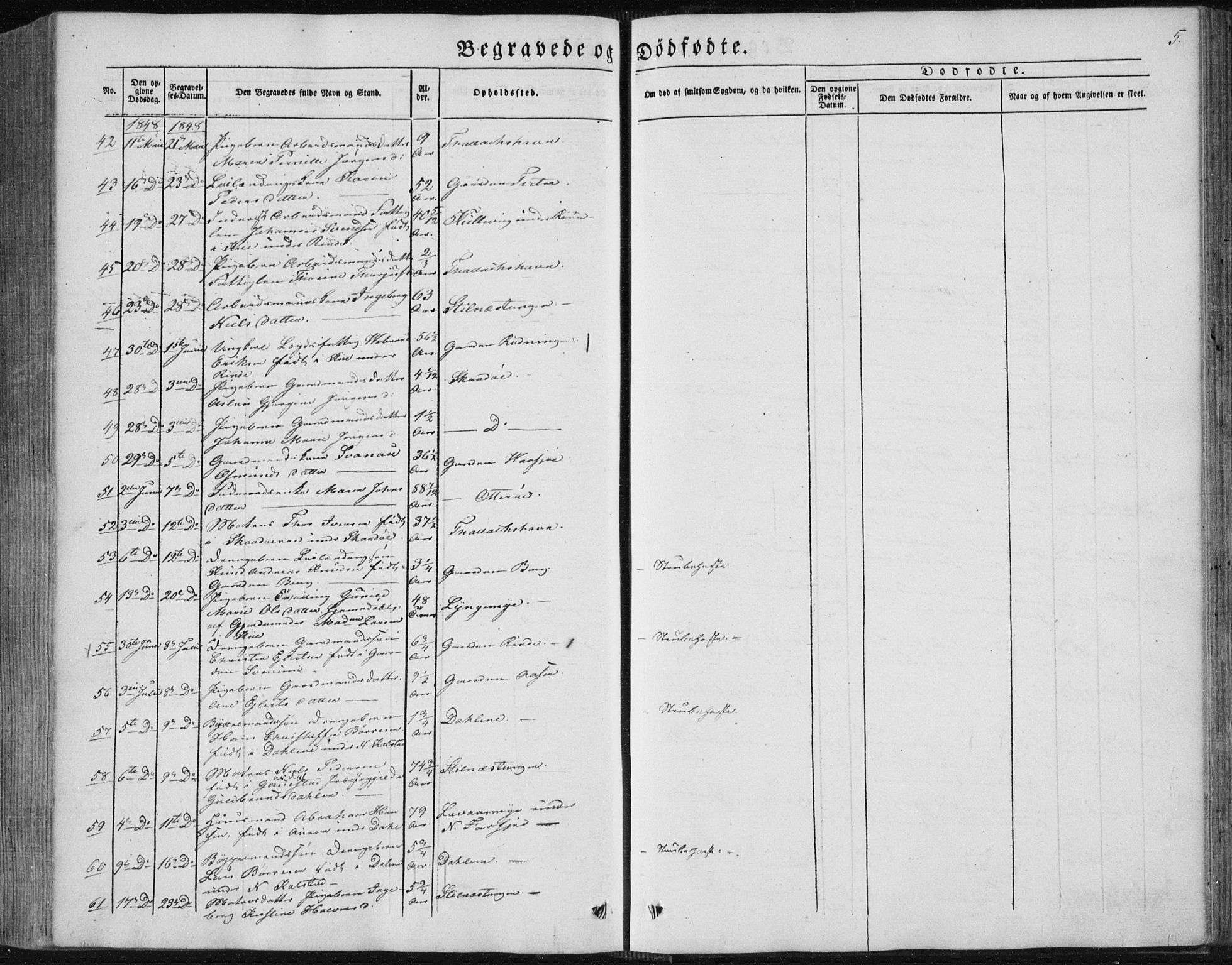 Sannidal kirkebøker, AV/SAKO-A-296/F/Fa/L0008: Parish register (official) no. 8, 1847-1862, p. 5