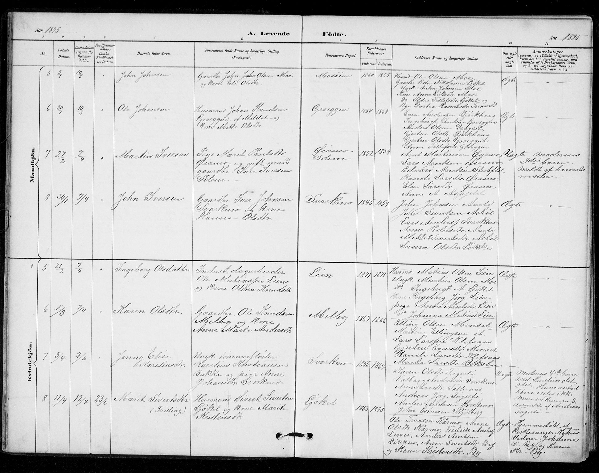 Ministerialprotokoller, klokkerbøker og fødselsregistre - Sør-Trøndelag, SAT/A-1456/671/L0841: Parish register (official) no. 671A03, 1893-1915