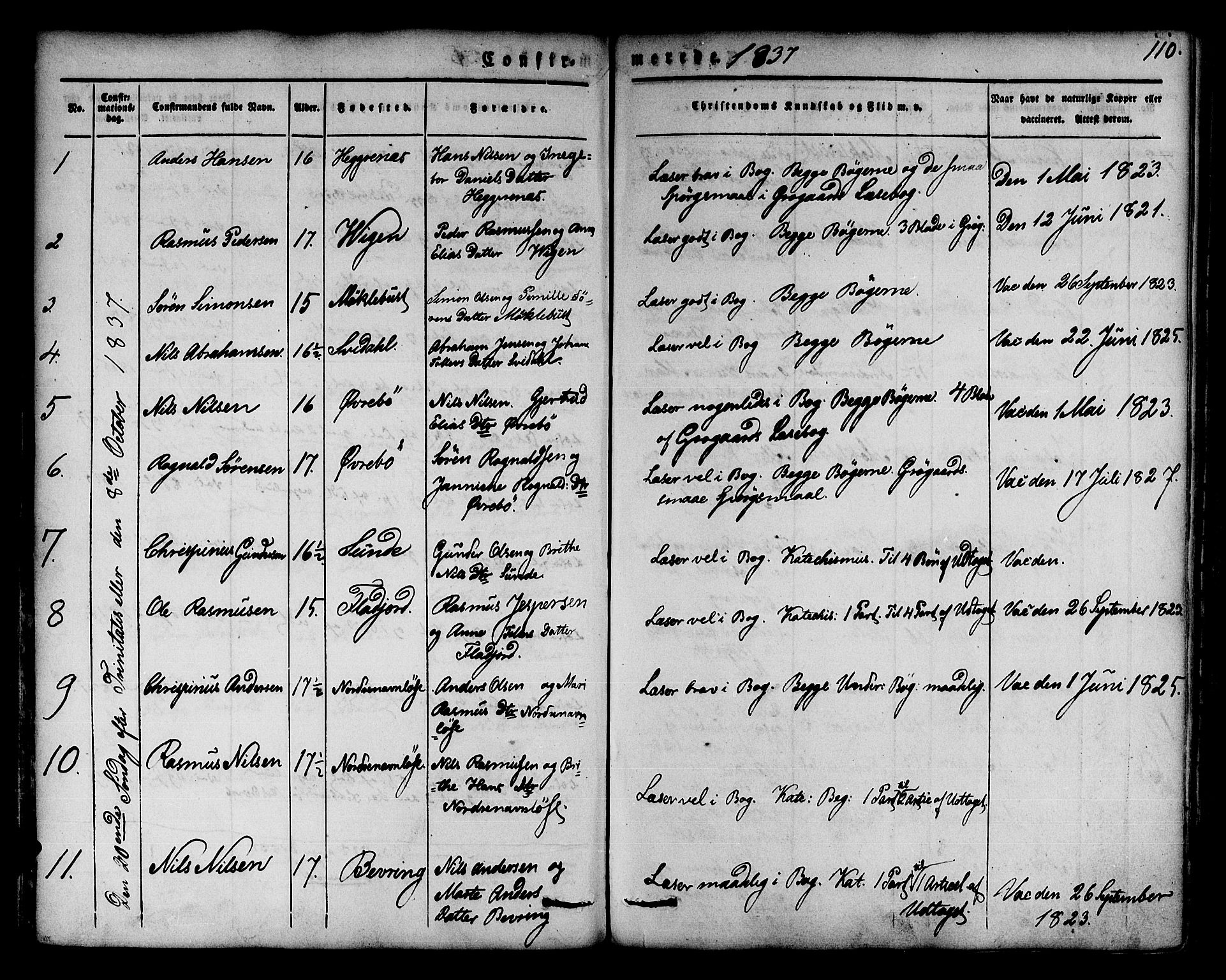 Jølster sokneprestembete, SAB/A-80701/H/Haa/Haaa/L0009: Parish register (official) no. A 9, 1833-1848, p. 110