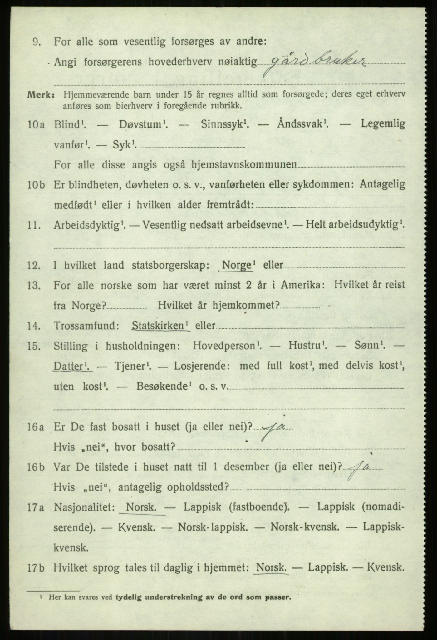 SATØ, 1920 census for Bardu, 1920, p. 3841