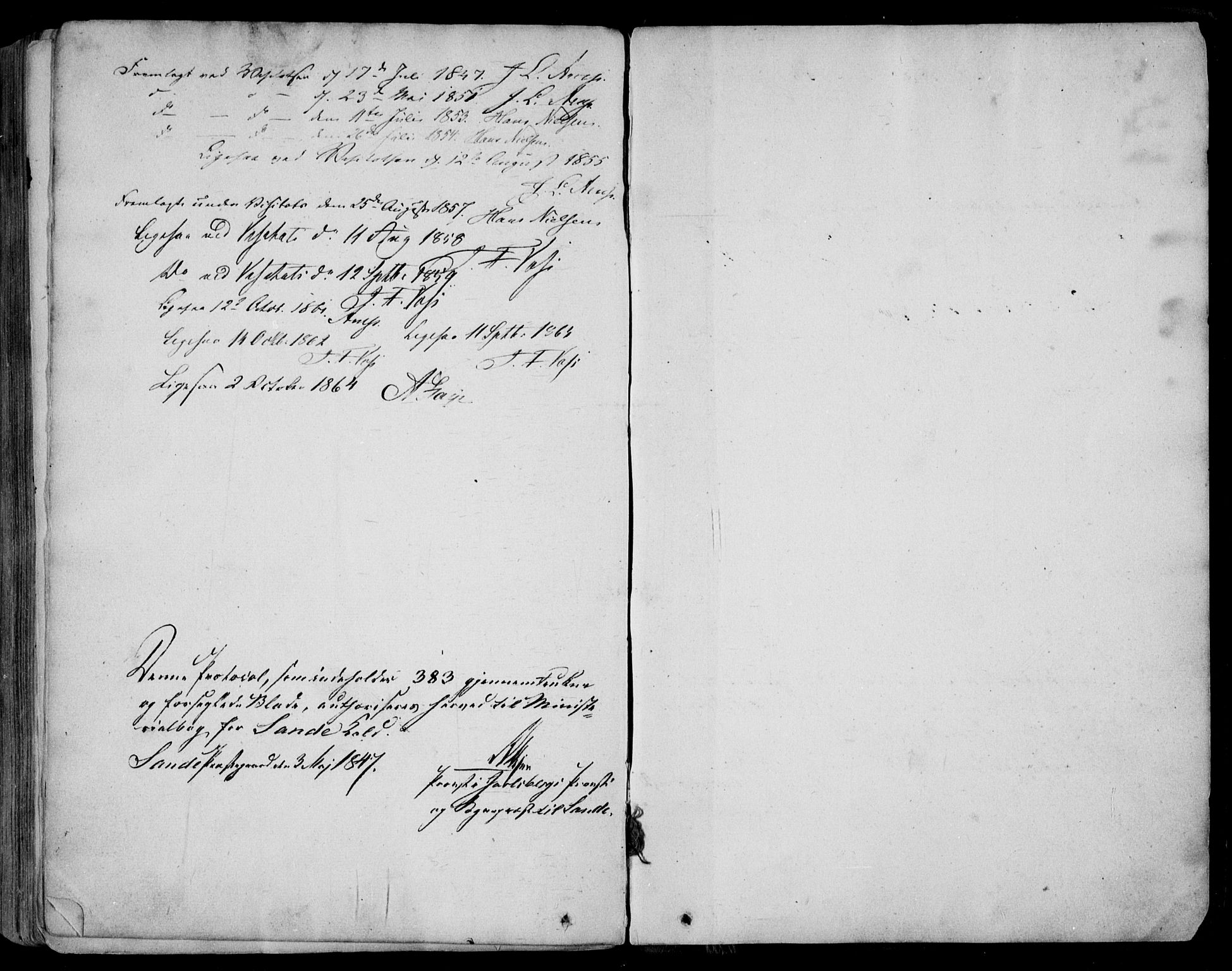 Sande Kirkebøker, SAKO/A-53/F/Fa/L0004: Parish register (official) no. 4, 1847-1864