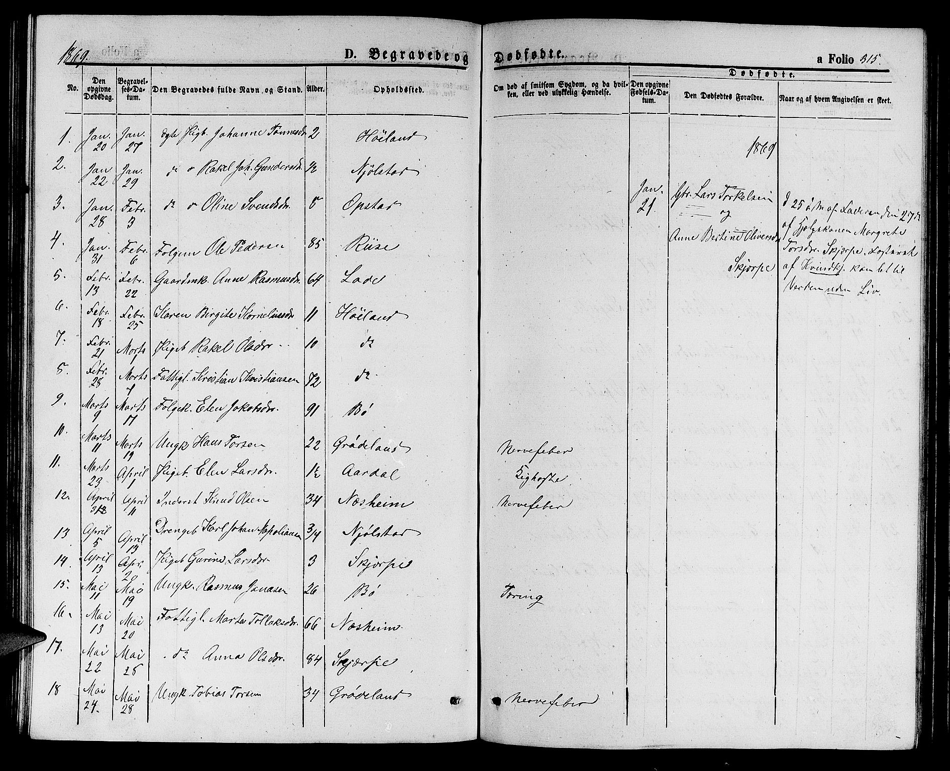 Hå sokneprestkontor, AV/SAST-A-101801/001/30BB/L0001: Parish register (copy) no. B 1, 1854-1883, p. 315