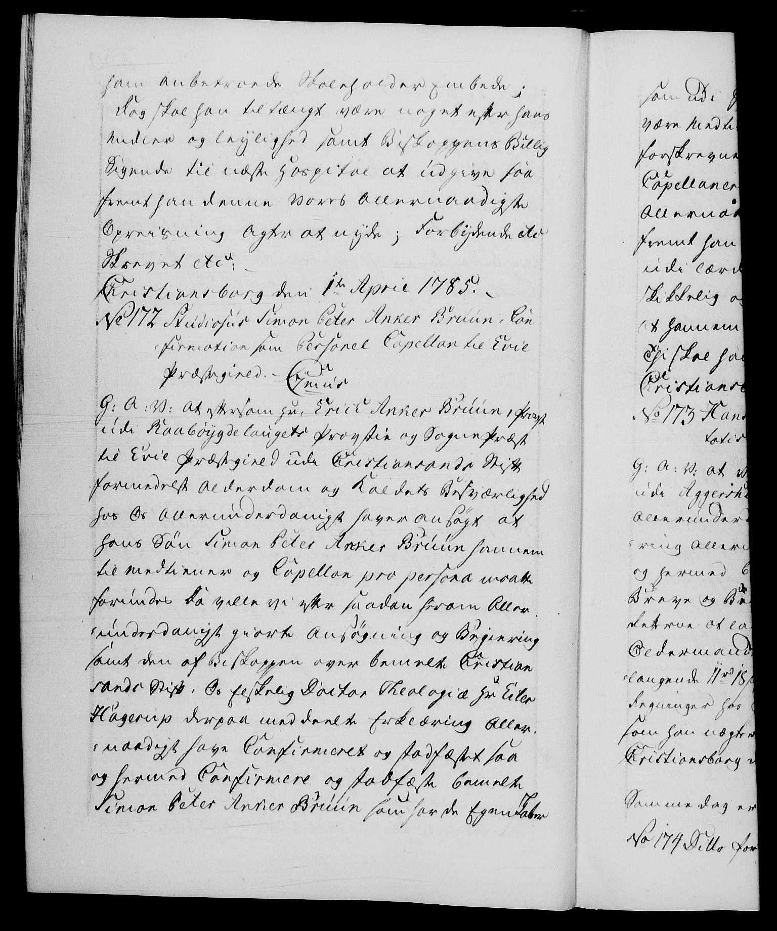 Danske Kanselli 1572-1799, RA/EA-3023/F/Fc/Fca/Fcaa/L0050: Norske registre, 1784-1785, p. 560b