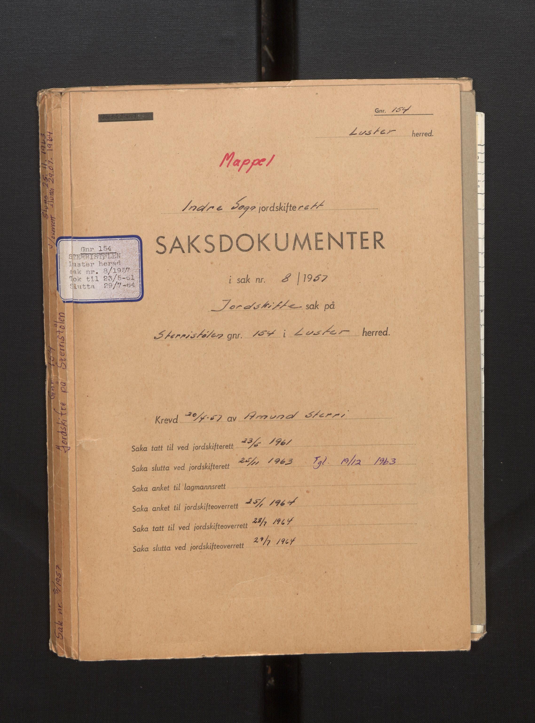 Indre Sogn jordskifterett, SAB/A-100288/F, 1957-1964, p. 1