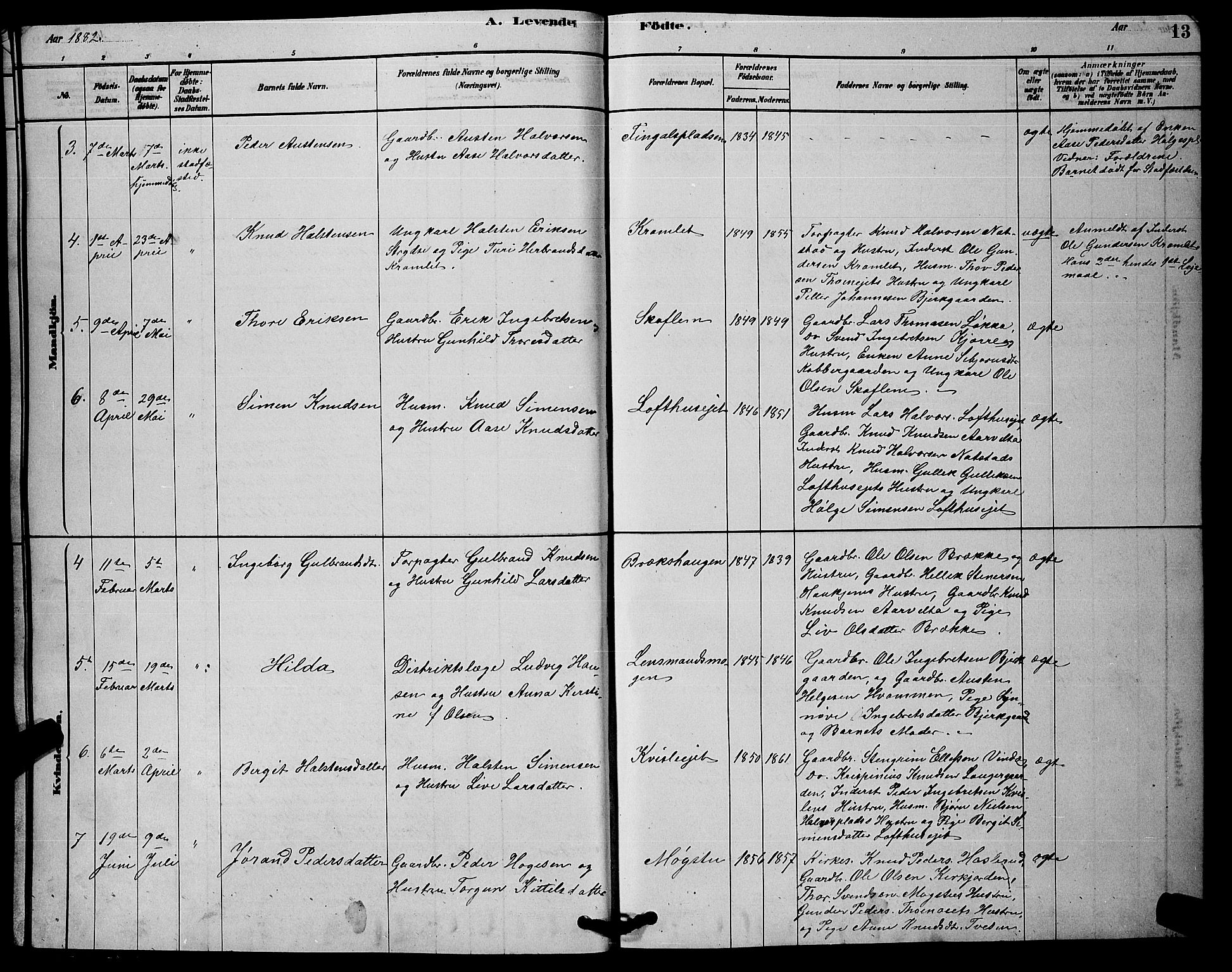 Rollag kirkebøker, SAKO/A-240/G/Gb/L0002: Parish register (copy) no. II 2, 1878-1898, p. 13