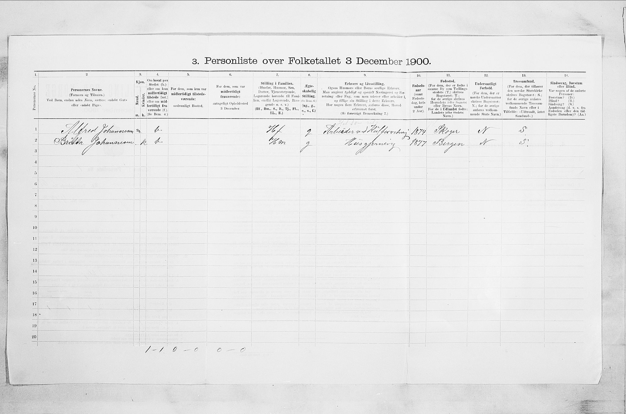 RA, 1900 census for Drammen, 1900, p. 10677