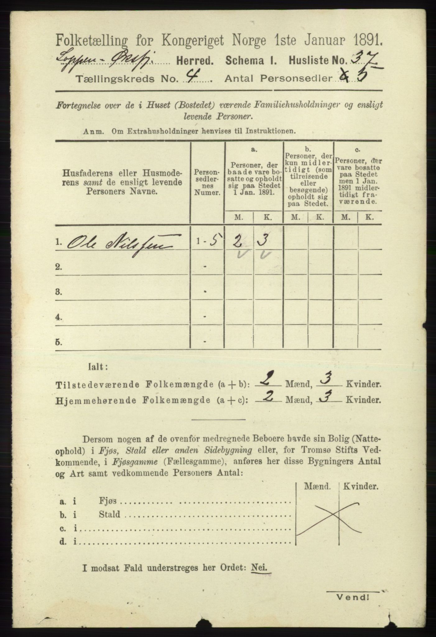 RA, 1891 census for 2014 Loppa, 1891, p. 853