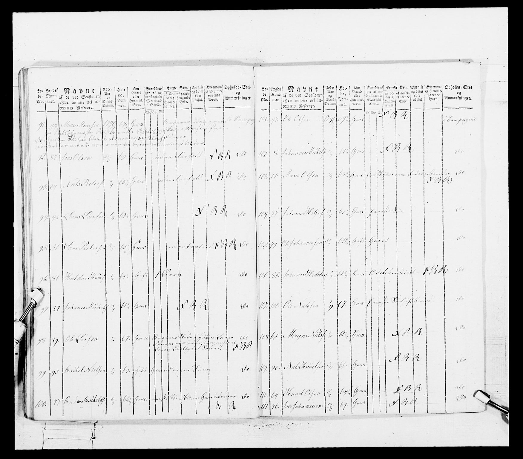 Generalitets- og kommissariatskollegiet, Det kongelige norske kommissariatskollegium, AV/RA-EA-5420/E/Eh/L0100: Bergenhusiske skarpskytterbataljon, 1812, p. 279