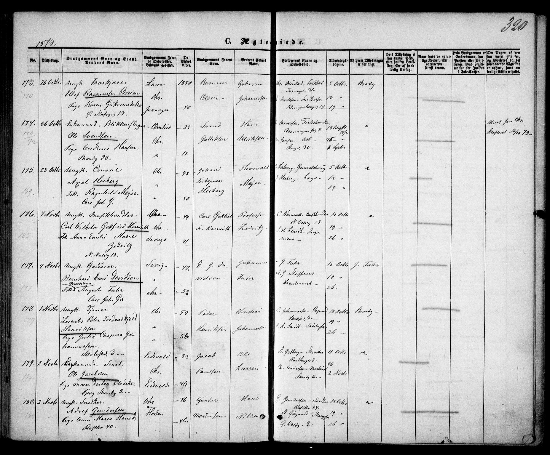 Trefoldighet prestekontor Kirkebøker, SAO/A-10882/F/Fc/L0001: Parish register (official) no. III 1, 1858-1874, p. 320