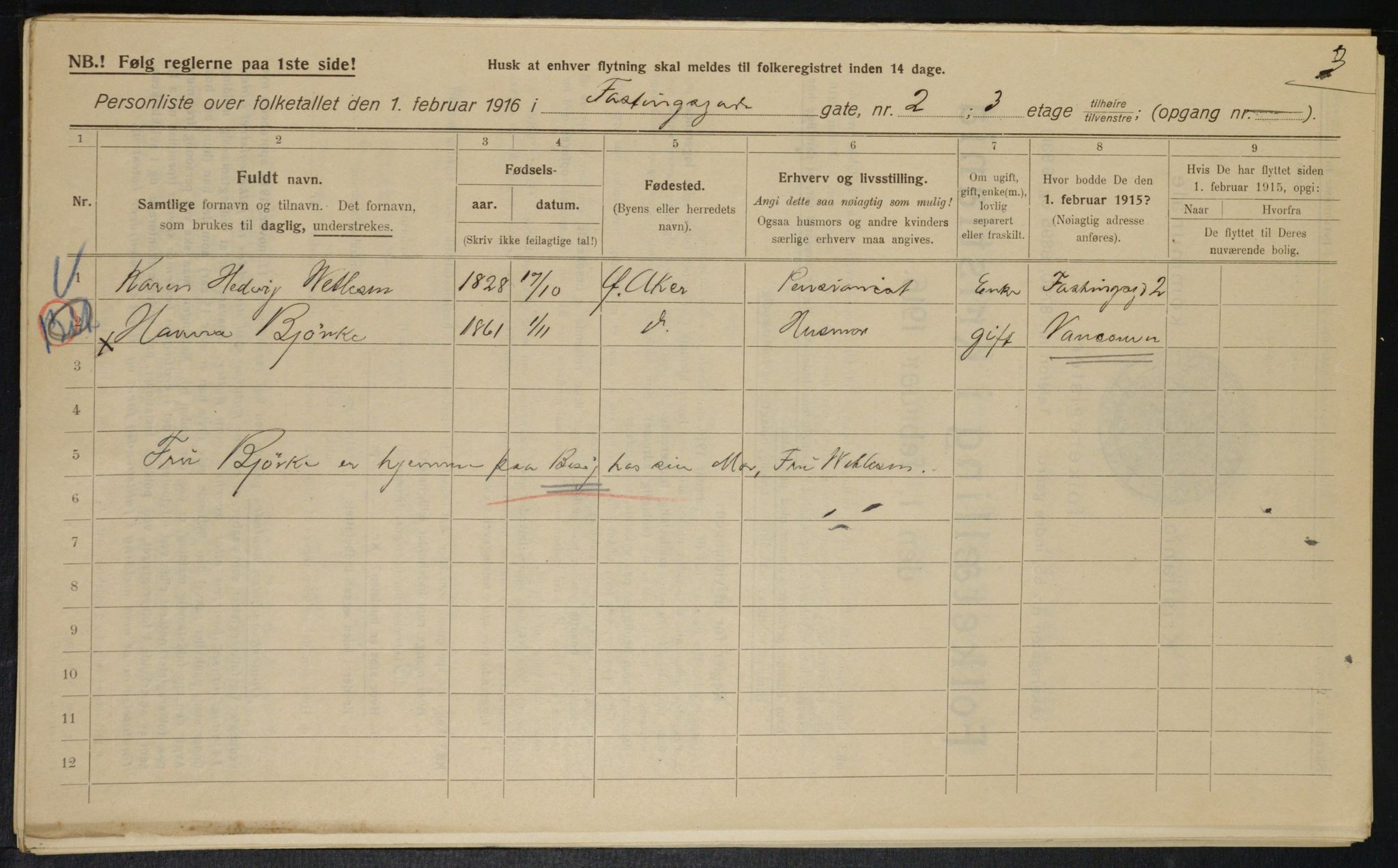 OBA, Municipal Census 1916 for Kristiania, 1916, p. 24008